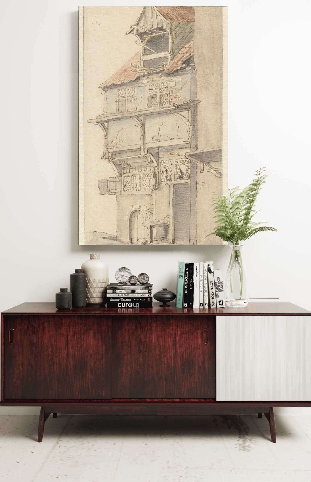 Gevel Van Een Hoekhuis Met Open Dakkapel  by Adriaen Van Ostade Posters, Prints, & Visual Artwork