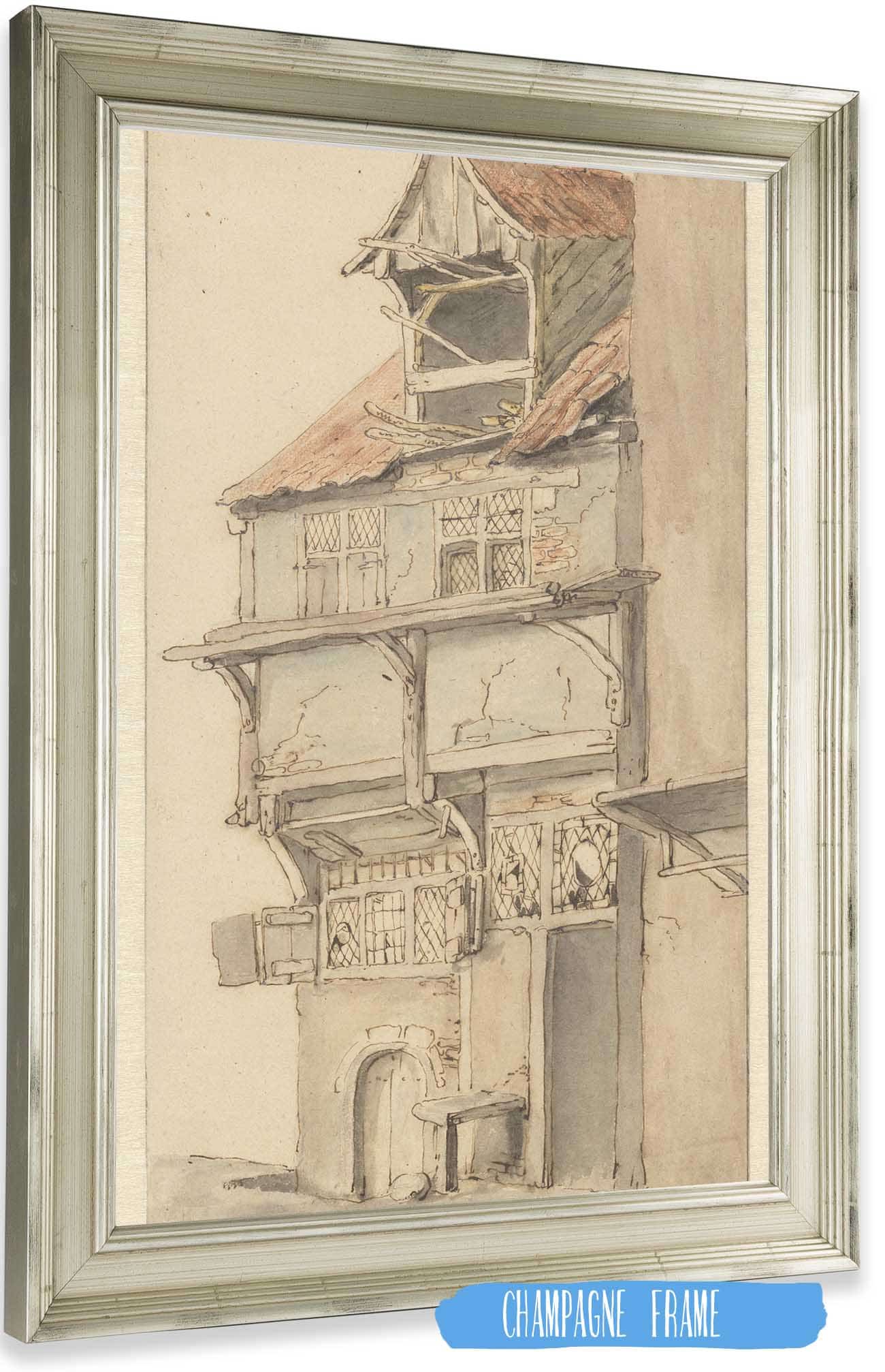 Gevel Van Een Hoekhuis Met Open Dakkapel  by Adriaen Van Ostade Posters, Prints, & Visual Artwork