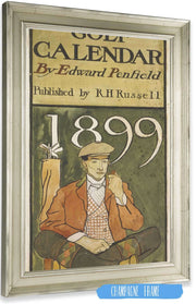 Golfer Seated By Clubs by Edward Penfield Posters, Prints, & Visual Artwork