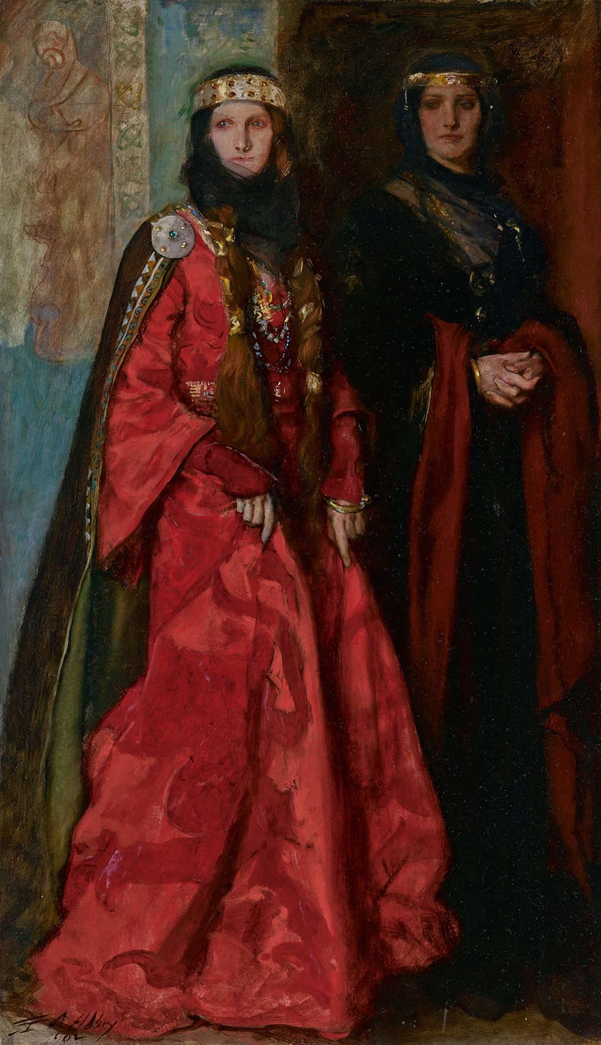 Goneril And Regan King Lear Act I Scene I by Edwin Austin Abbey Posters, Prints, & Visual Artwork