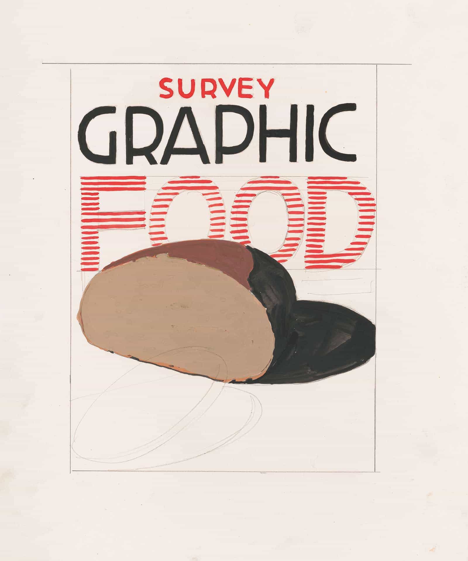 Graphic Design For Cover Of Survey Graphic Magazine Food by Winold Reiss Posters, Prints, & Visual Artwork