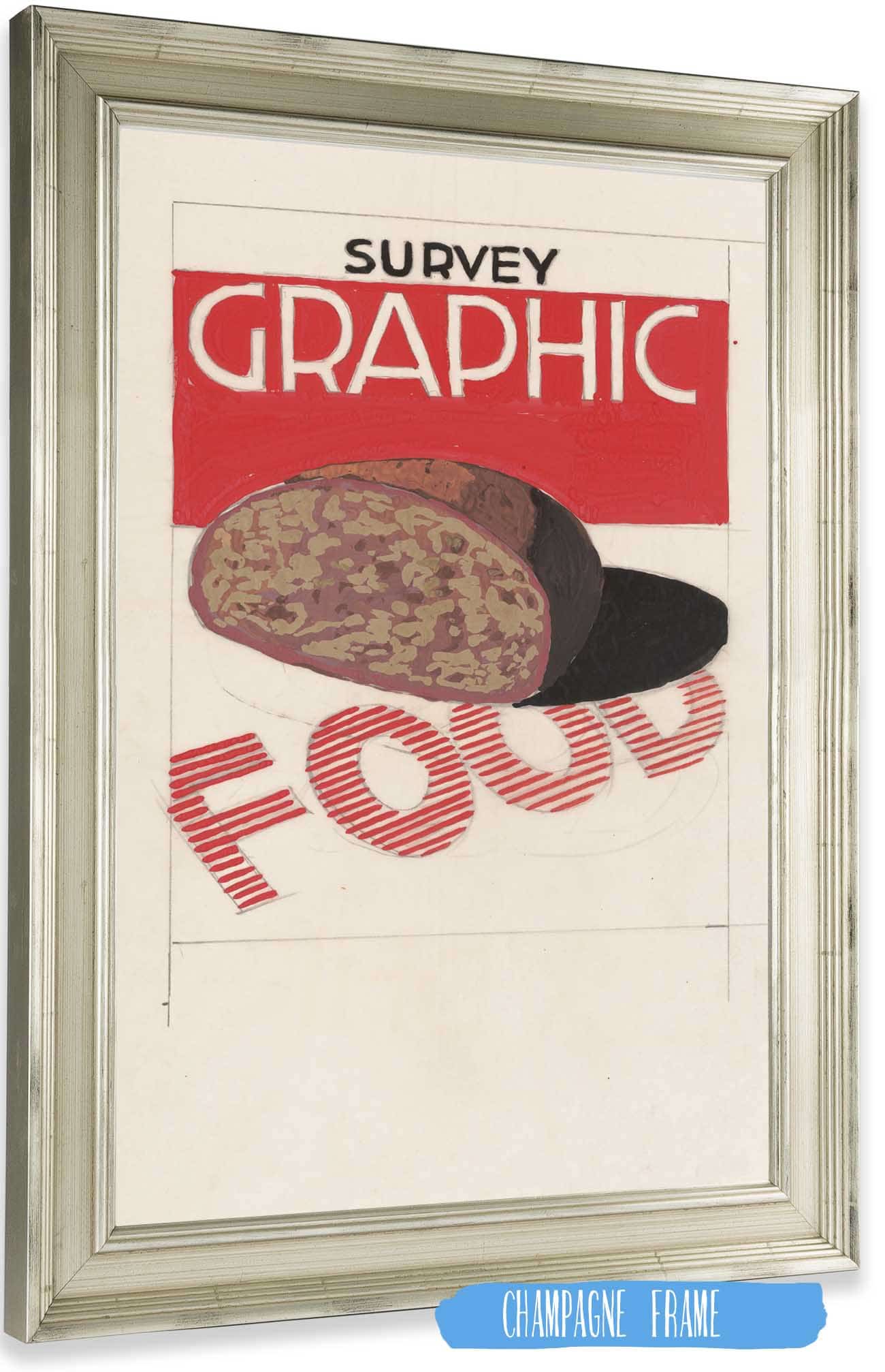 Graphic Design For Cover Of Survey Graphic Magazine Food by Winold Reiss Posters, Prints, & Visual Artwork