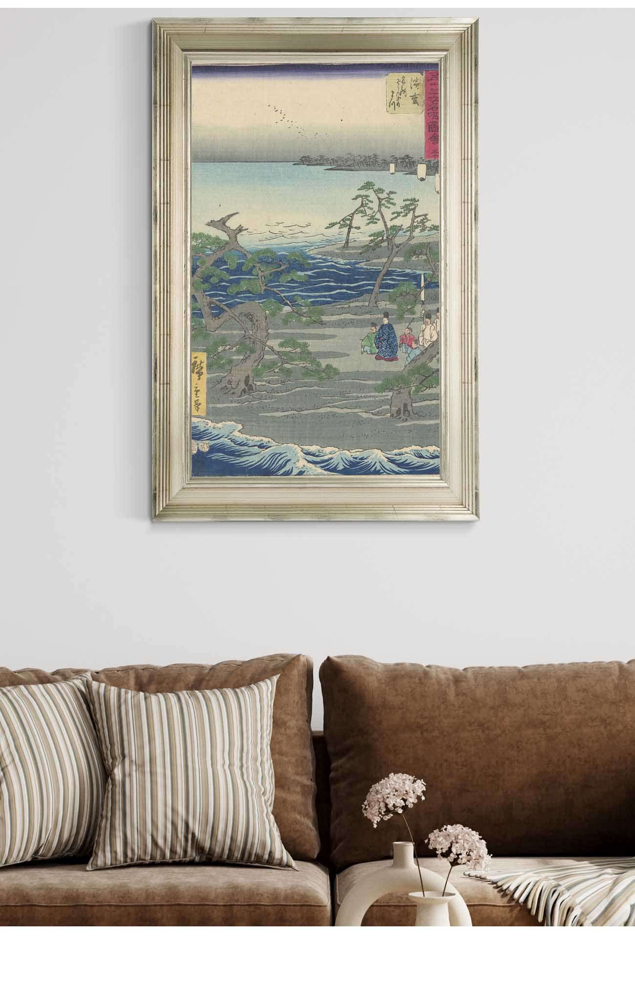 Group Among Pine Trees An Inlet by Ando Hiroshige Posters, Prints, & Visual Artwork