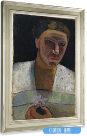 Half Length Portrait Of Lee Hoetger With Flower by Paula Modersohn Becker Posters, Prints, & Visual Artwork