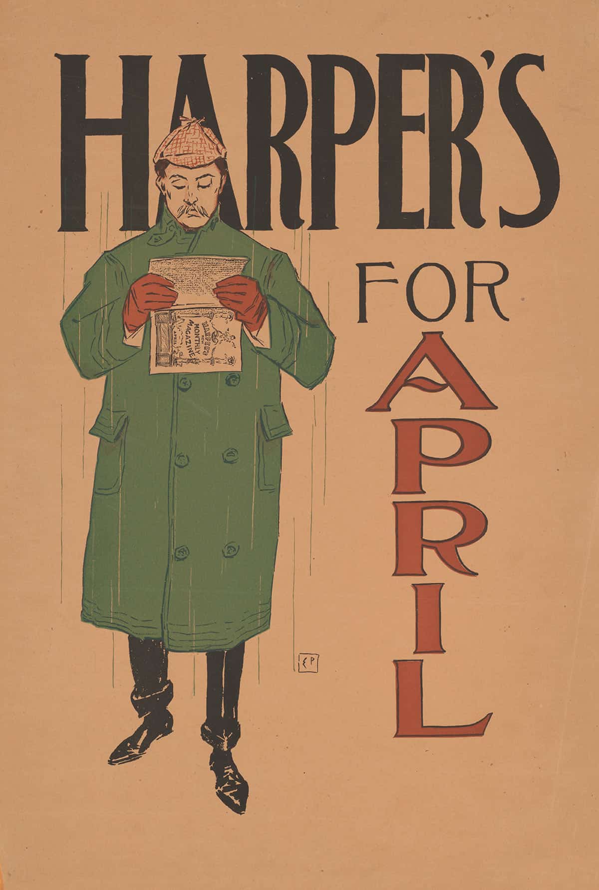 Harpers April  by Edward Penfield Posters, Prints, & Visual Artwork