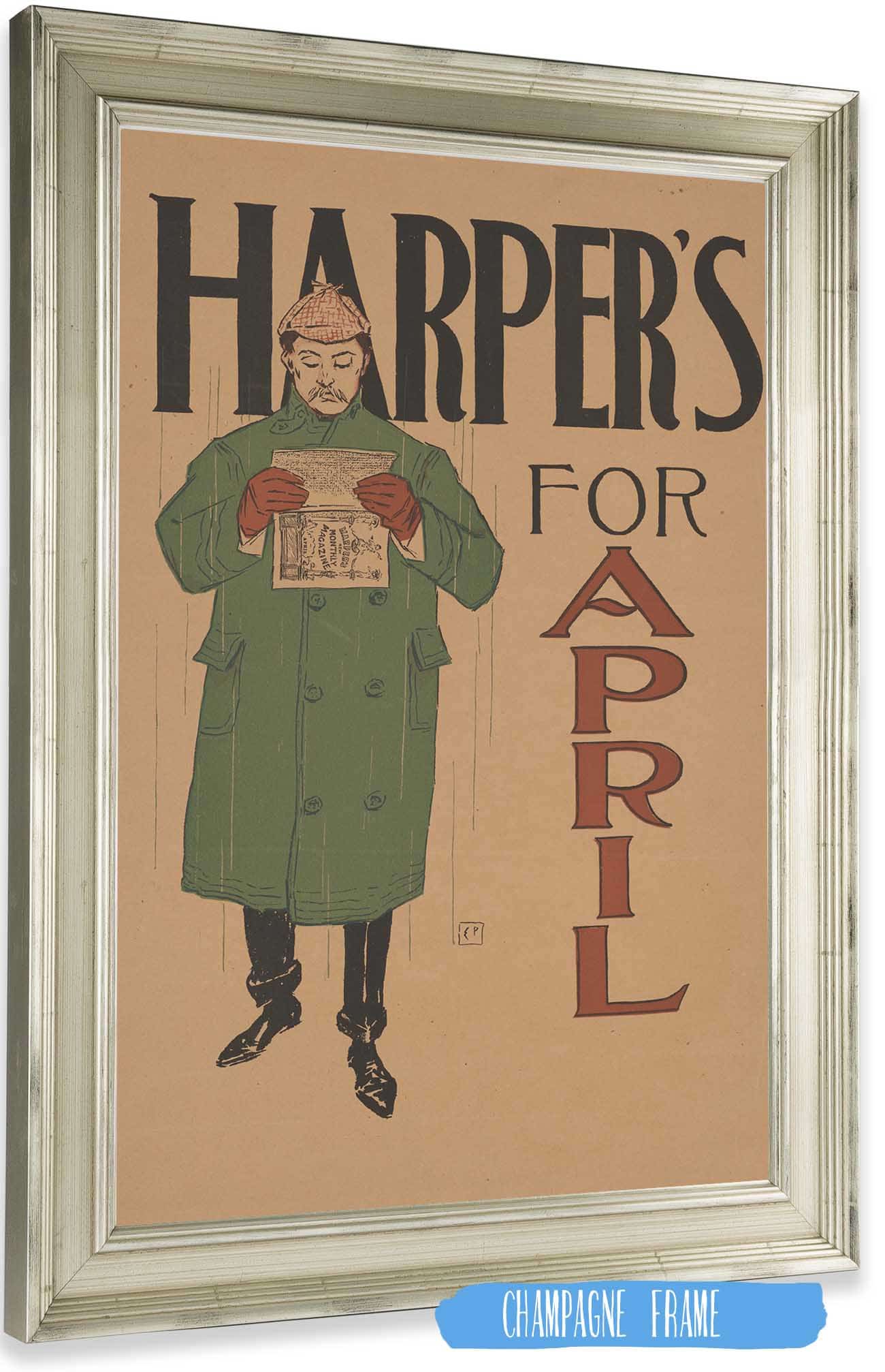 Harpers April  by Edward Penfield Posters, Prints, & Visual Artwork