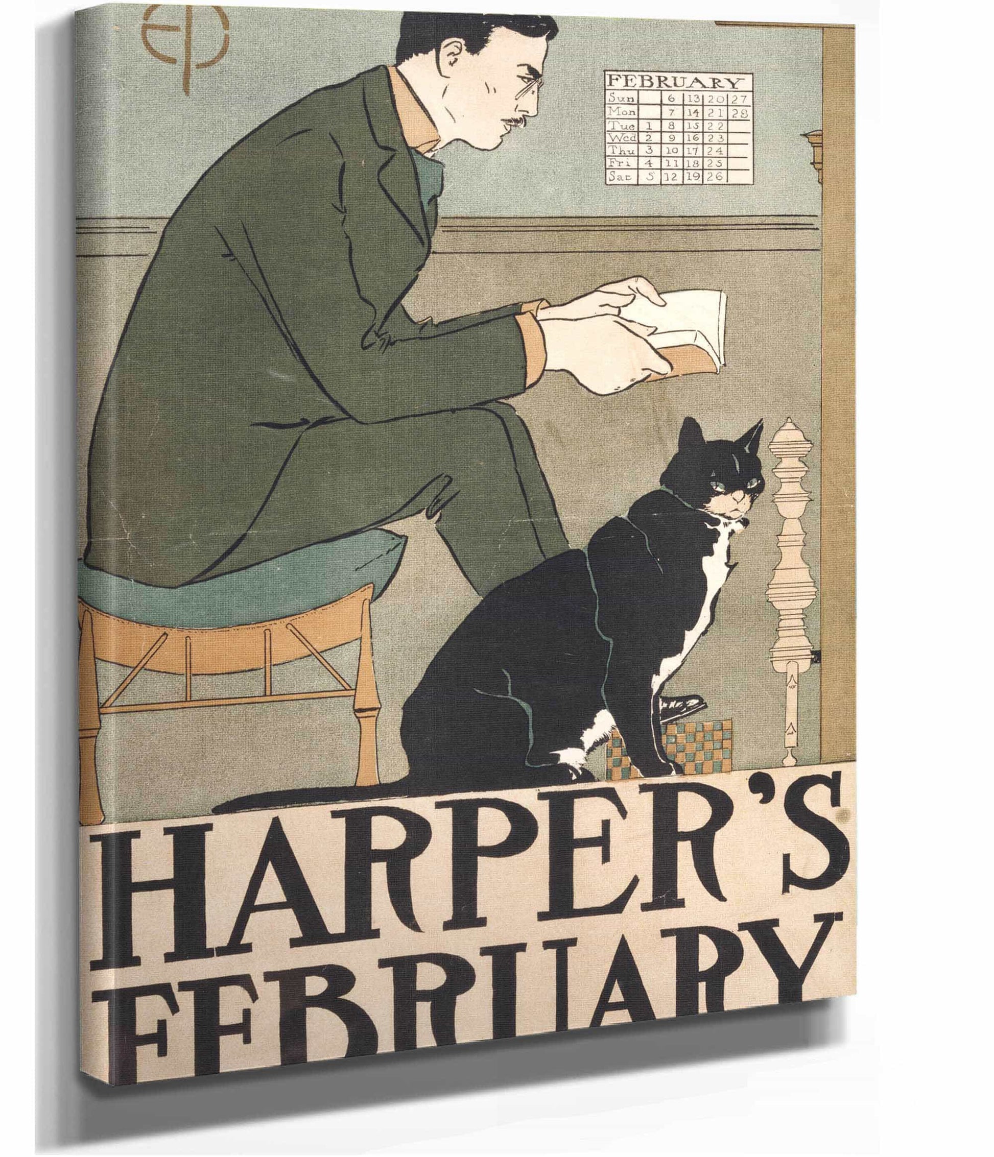 Harpers February  by Edward Penfield Posters, Prints, & Visual Artwork