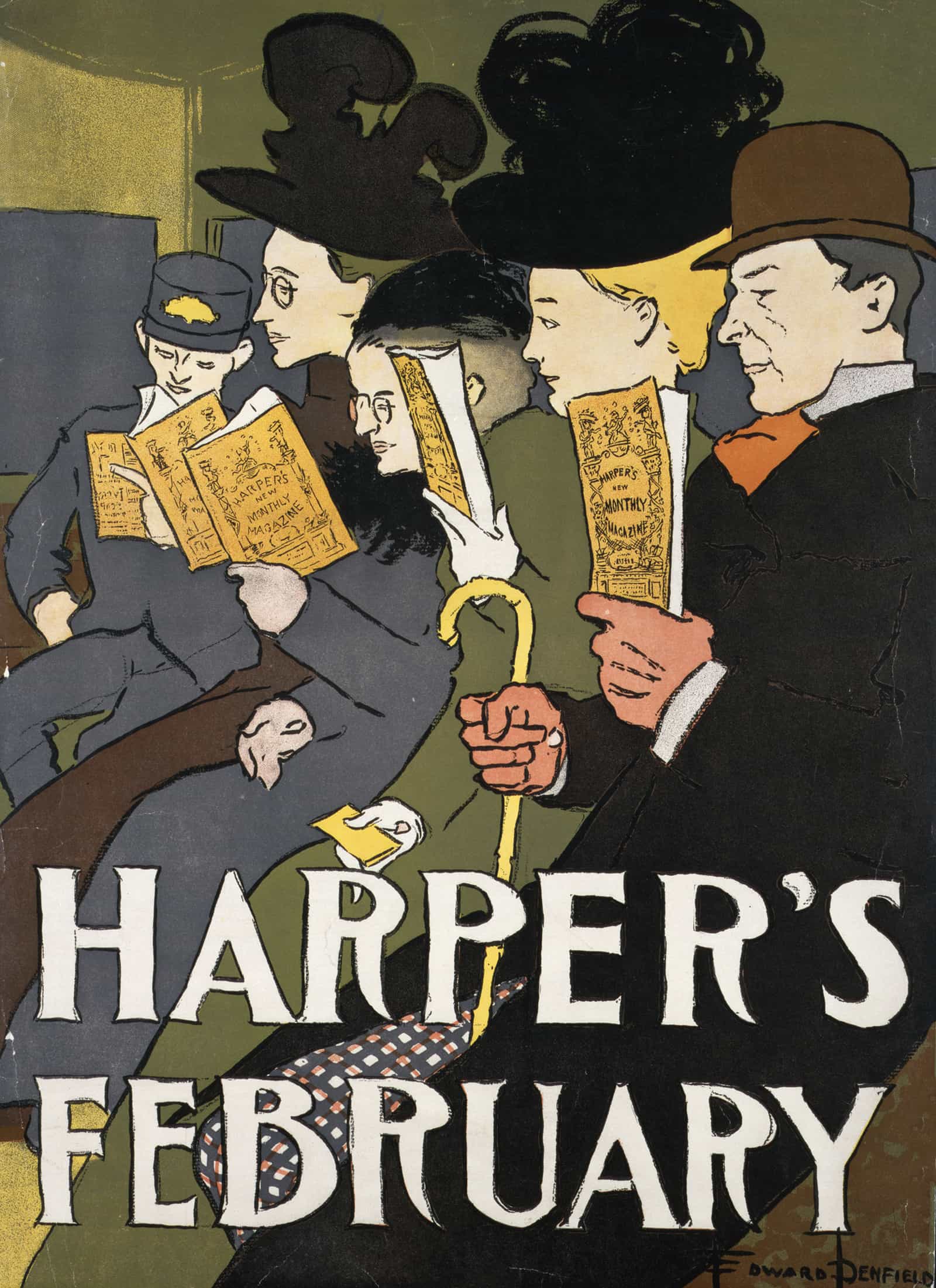 Harpers February  by Edward Penfield Posters, Prints, & Visual Artwork