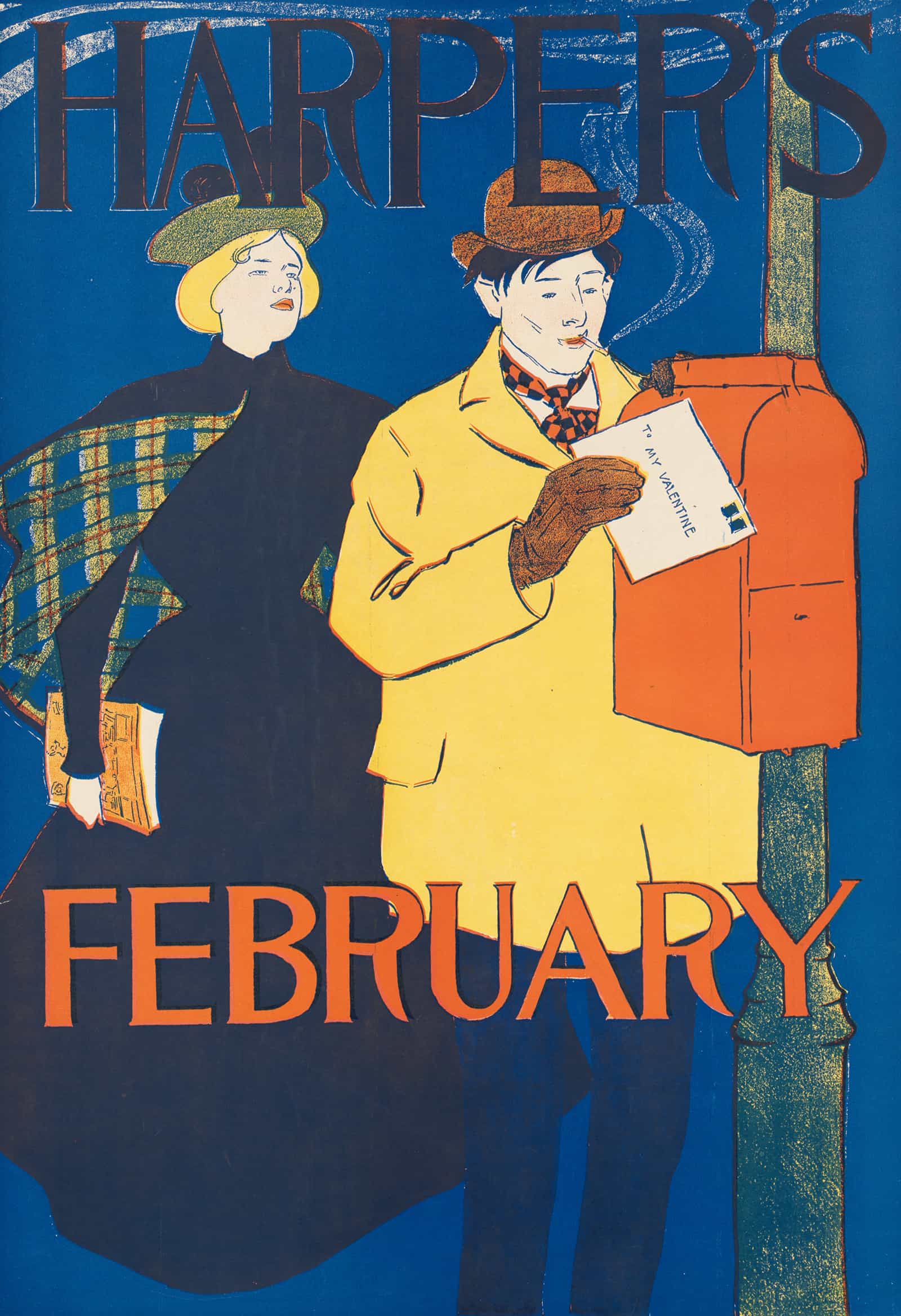 Harpers February  by Edward Penfield Posters, Prints, & Visual Artwork