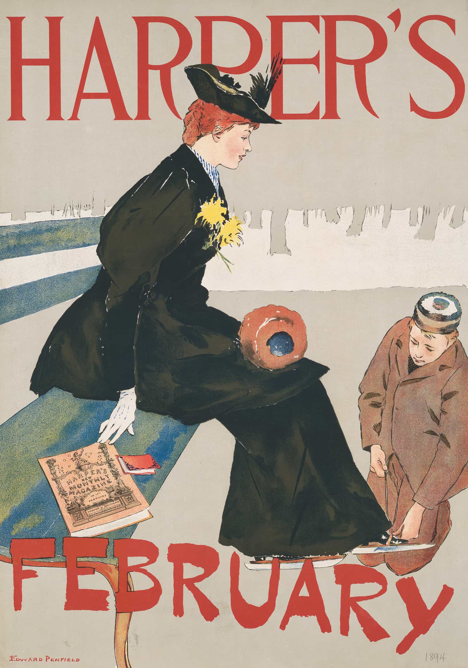 Harpers February  by Edward Penfield Posters, Prints, & Visual Artwork