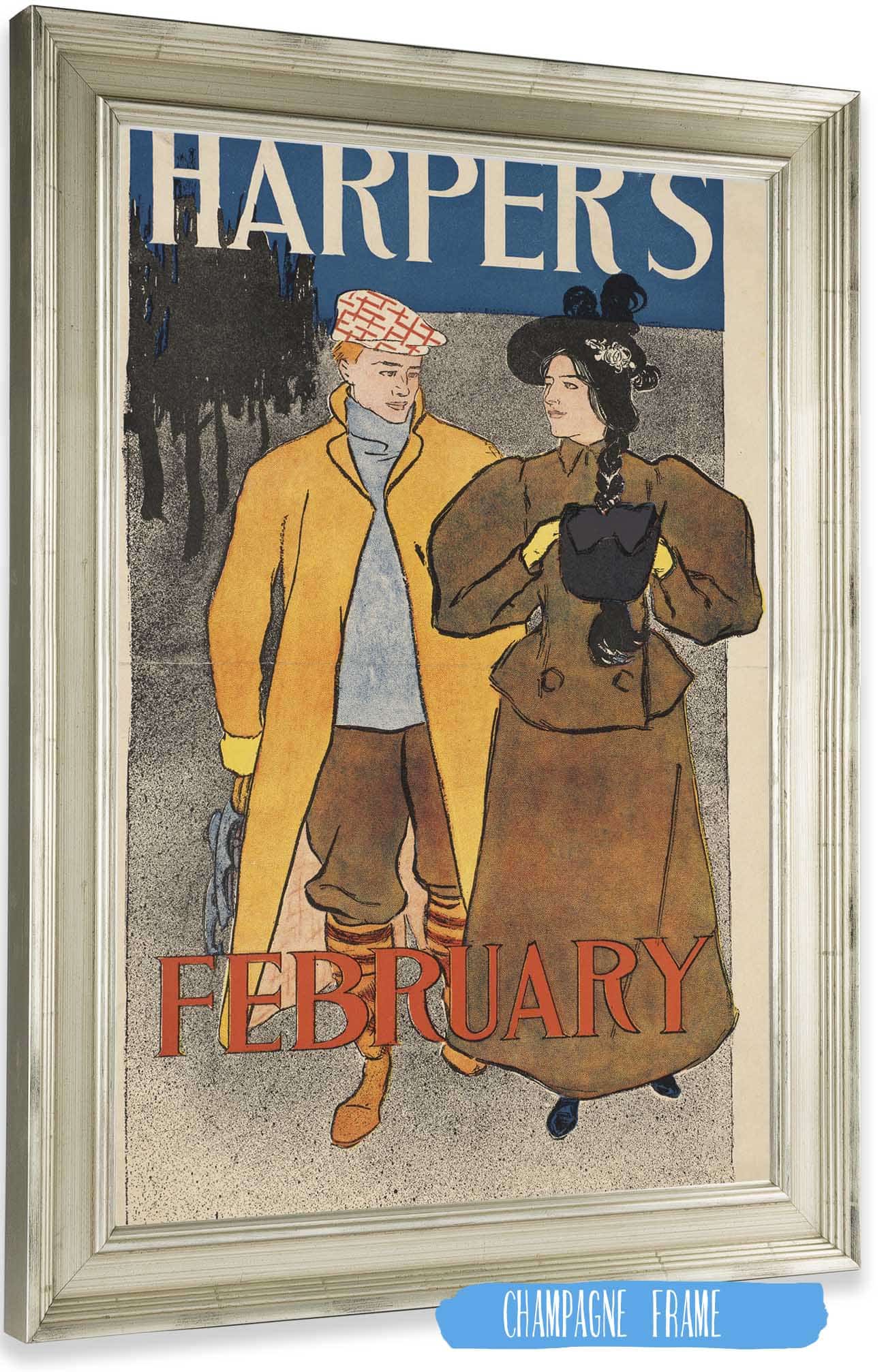 Harpers February  by Edward Penfield Posters, Prints, & Visual Artwork