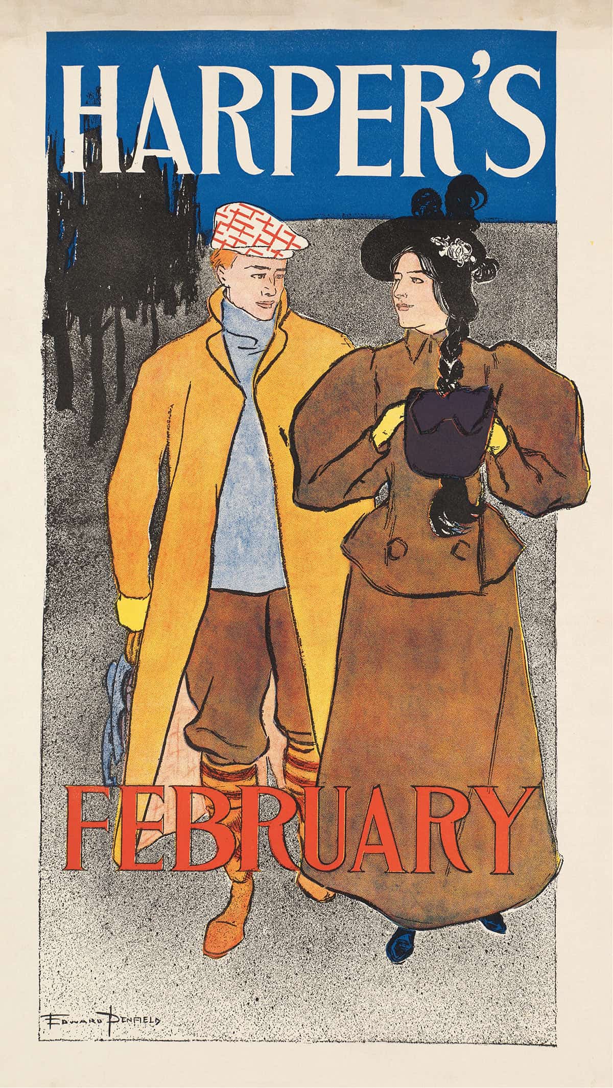 Harpers February  by Edward Penfield Posters, Prints, & Visual Artwork
