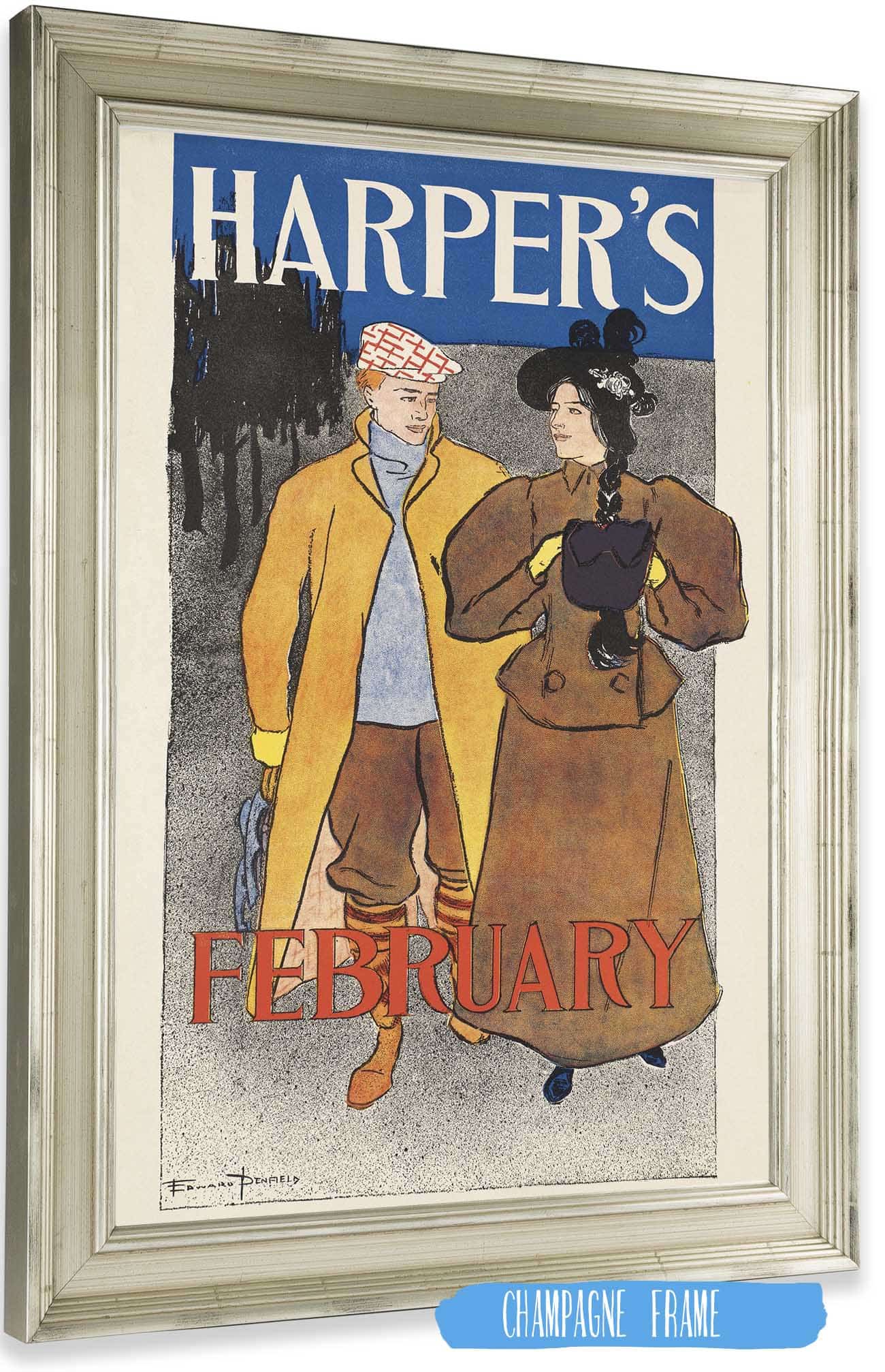 Harpers February  by Edward Penfield Posters, Prints, & Visual Artwork