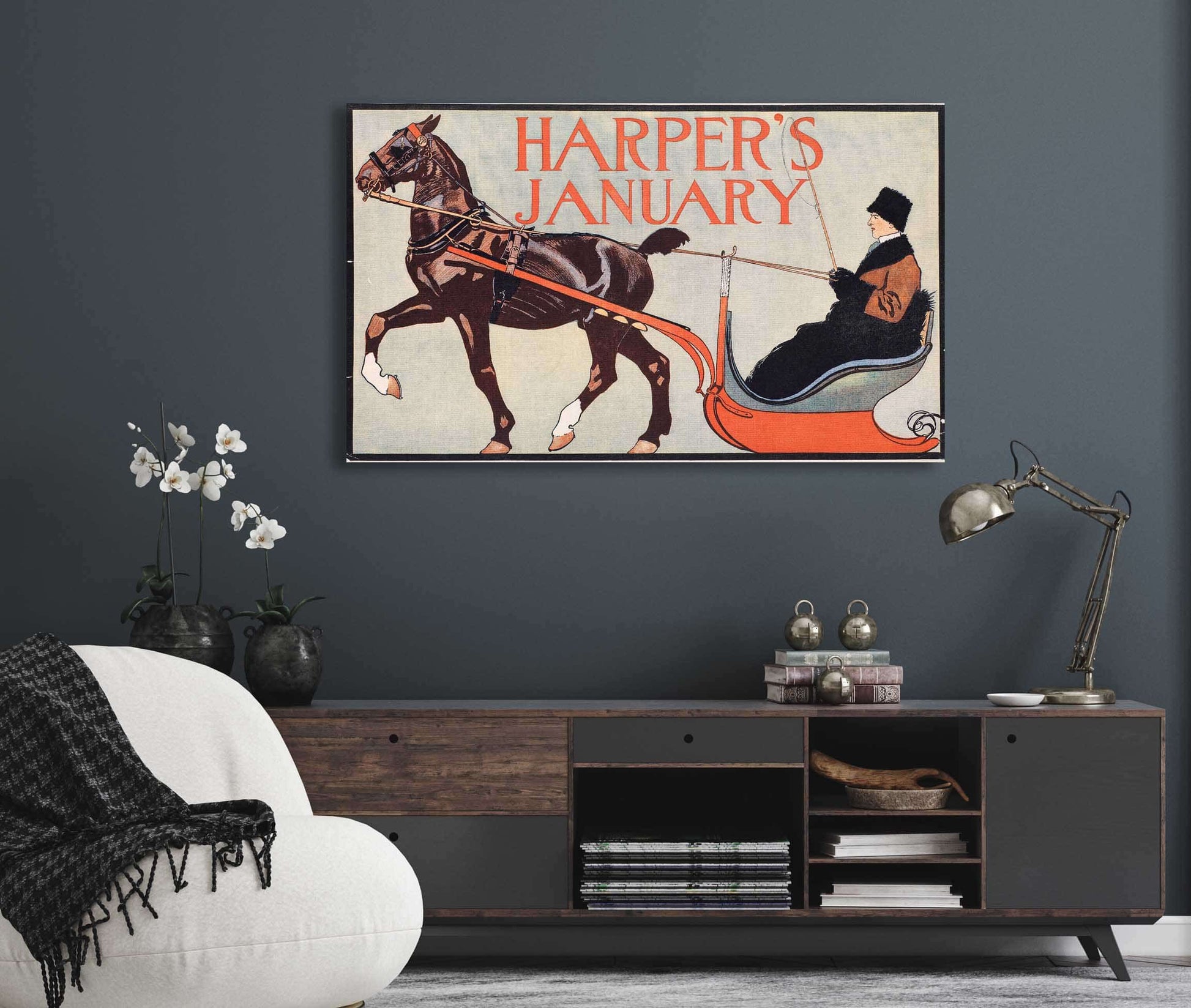 Harpers January by Edward Penfield Posters, Prints, & Visual Artwork