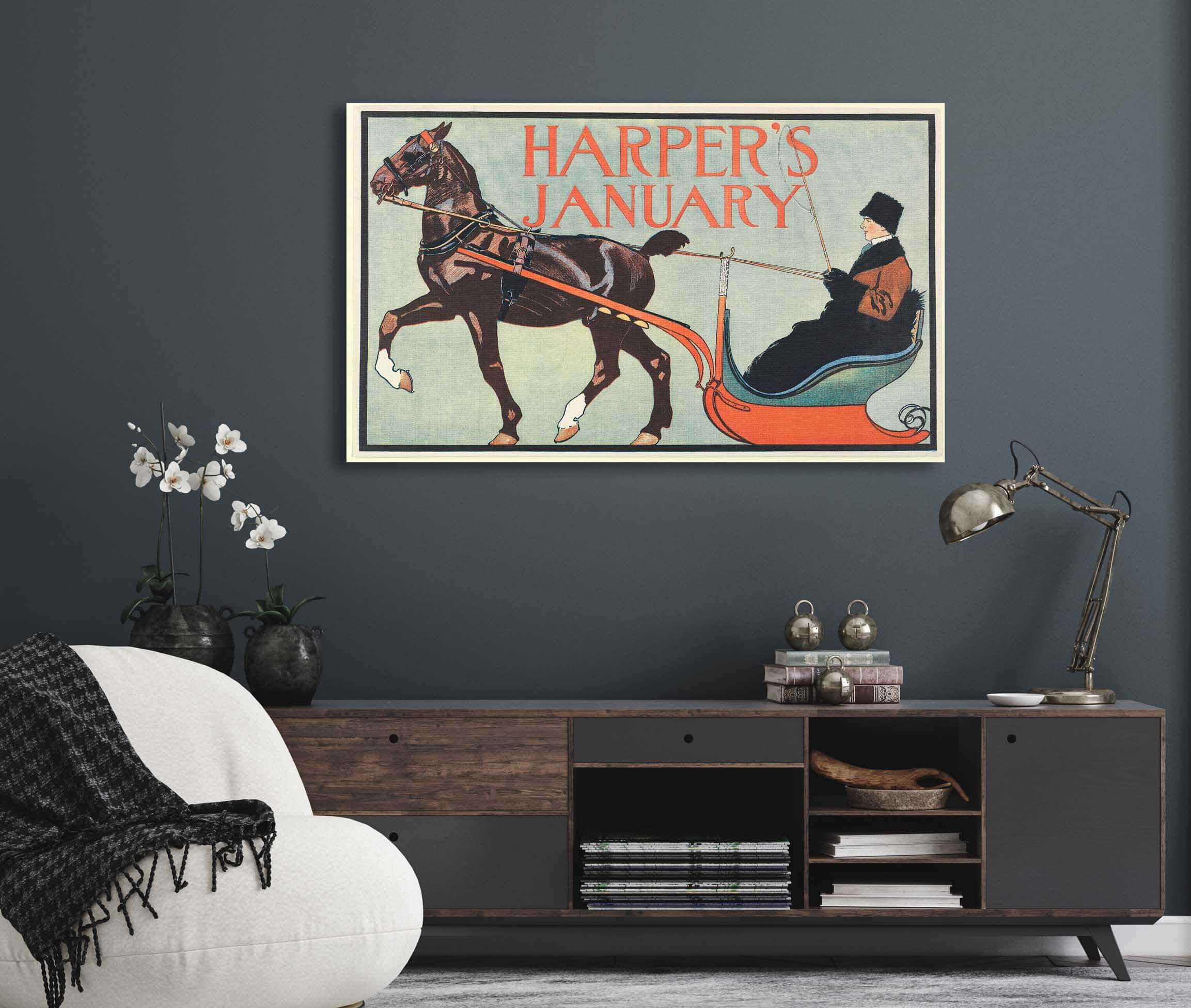Harpers January by Edward Penfield Posters, Prints, & Visual Artwork