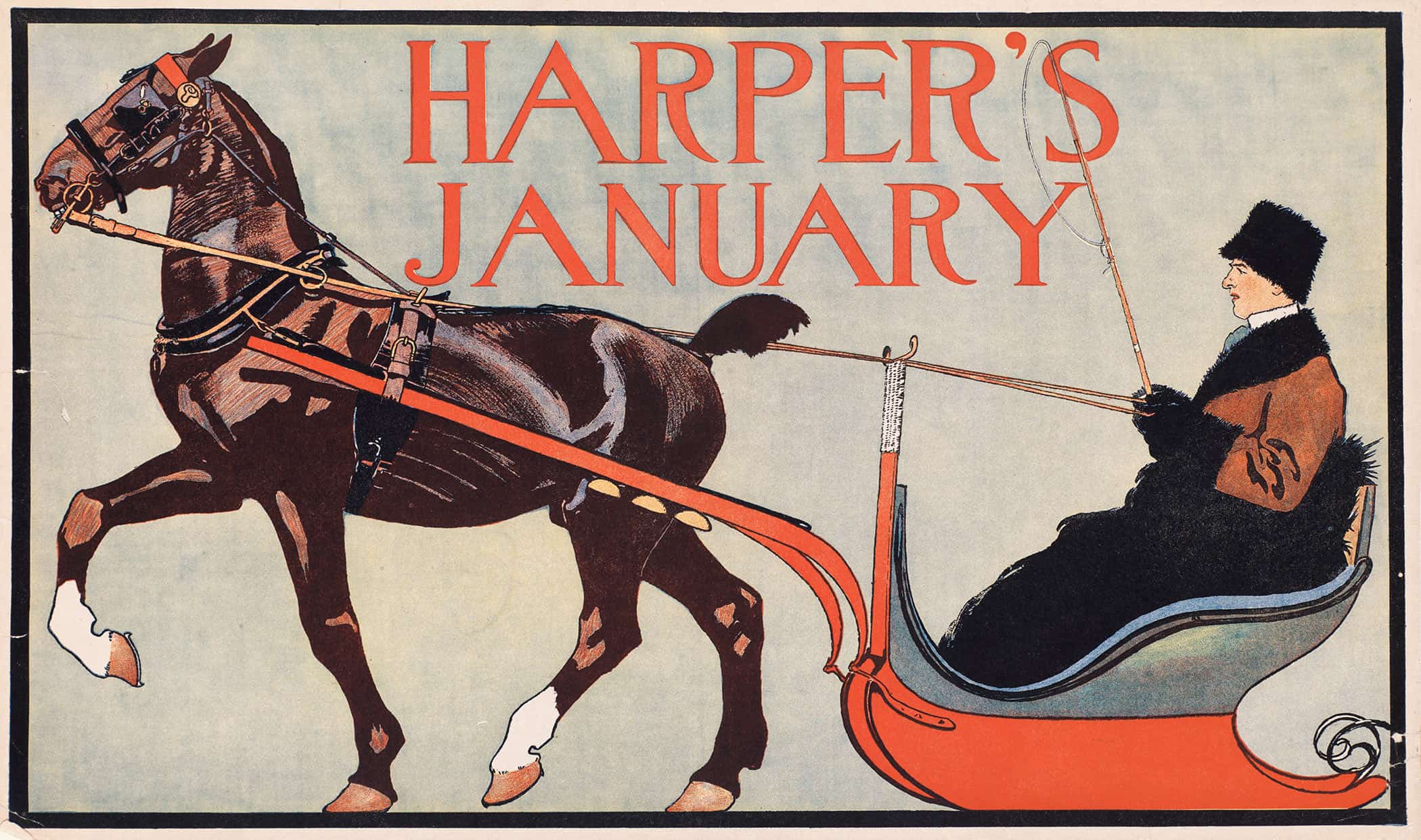 Harpers January by Edward Penfield Posters, Prints, & Visual Artwork