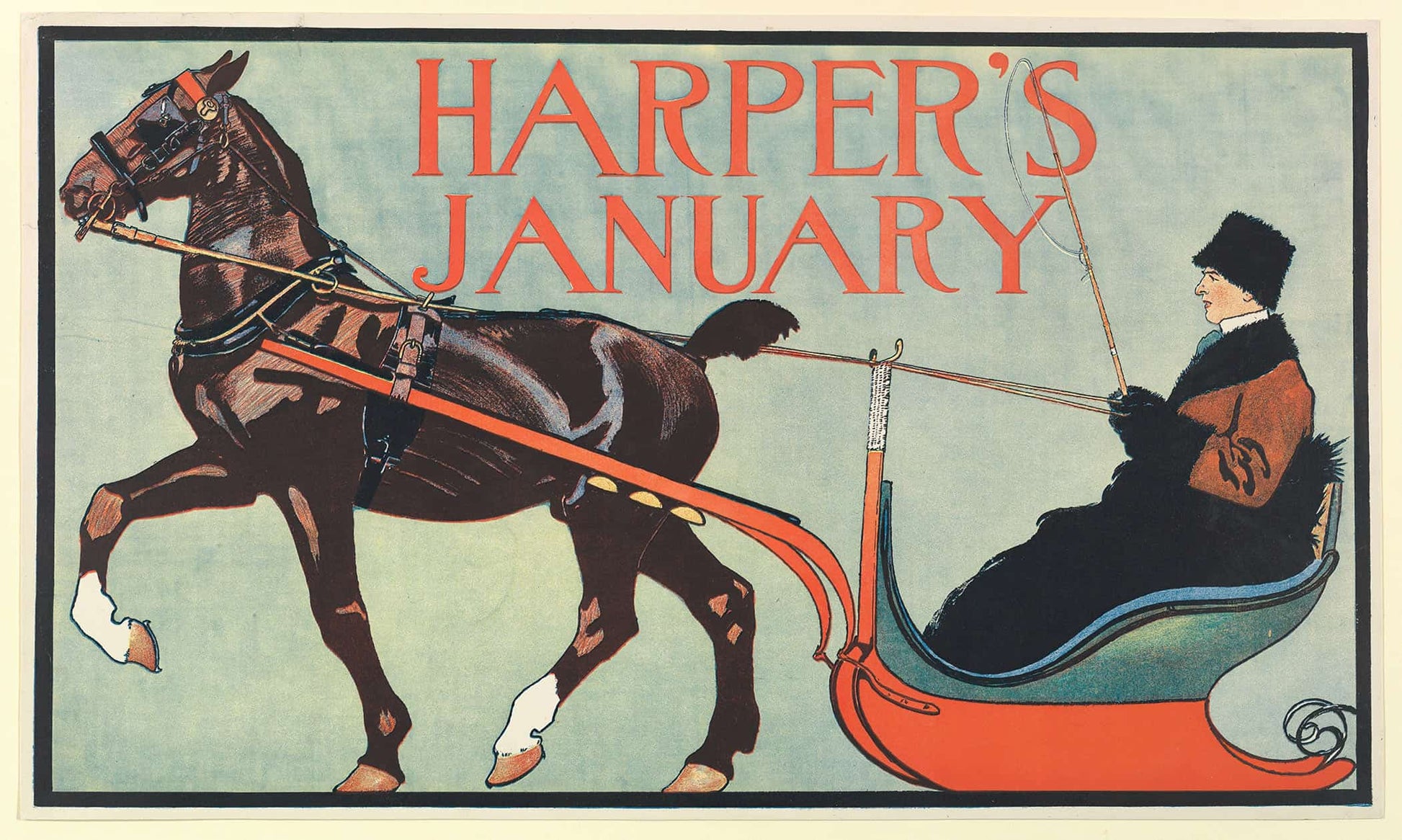 Harpers January by Edward Penfield Posters, Prints, & Visual Artwork
