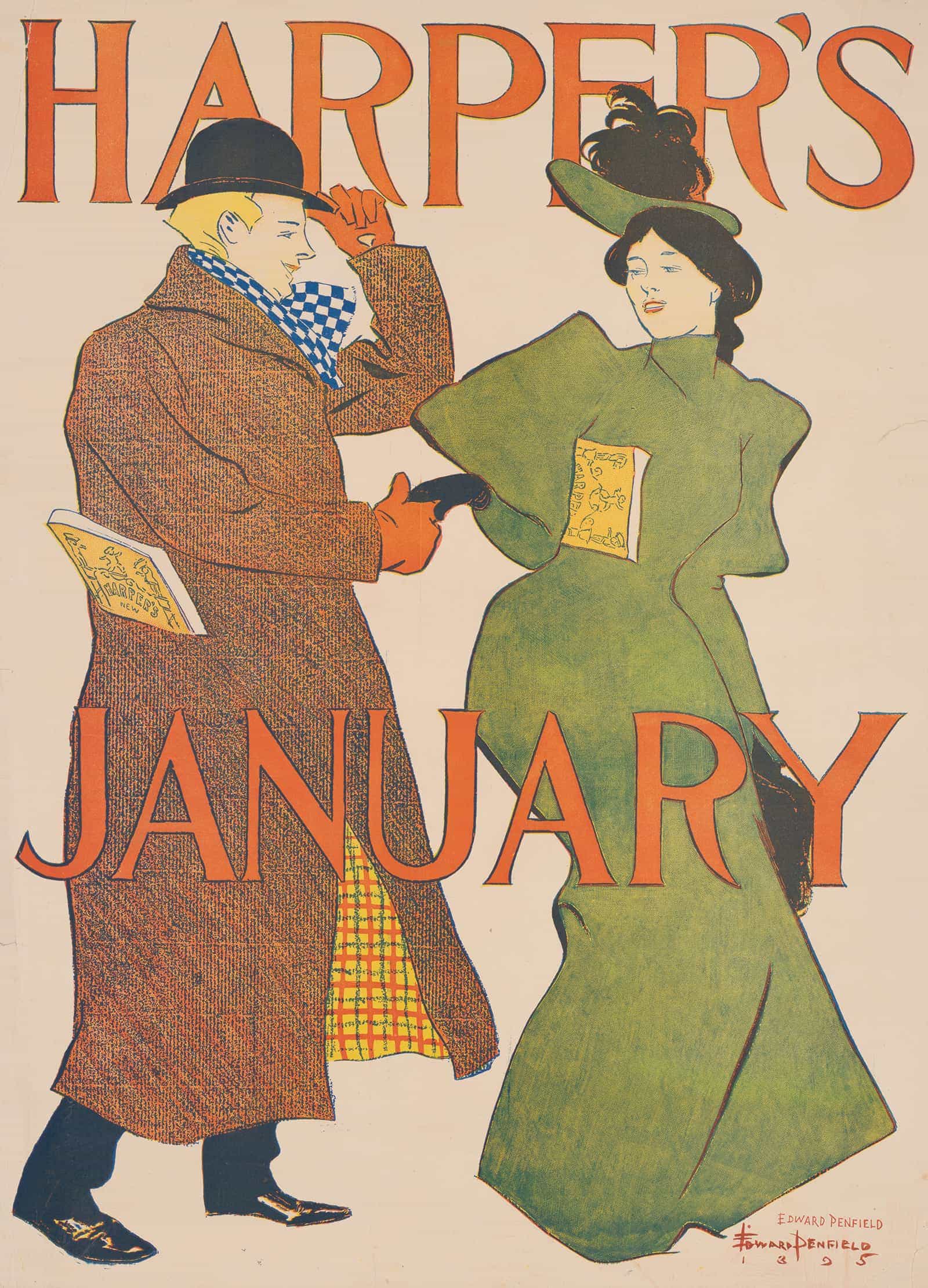 Harpers January by Edward Penfield Posters, Prints, & Visual Artwork