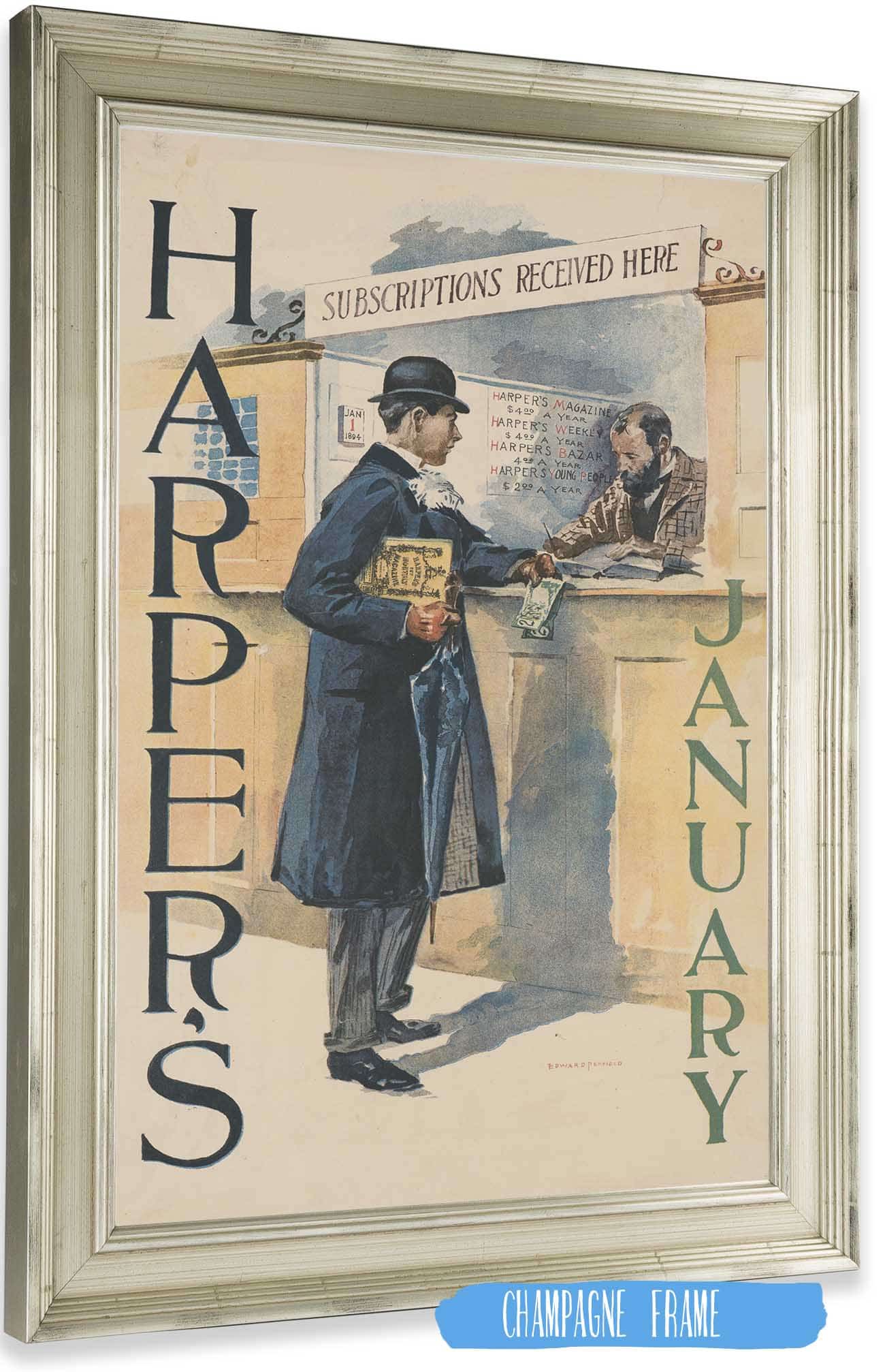 Harpers January by Edward Penfield Posters, Prints, & Visual Artwork
