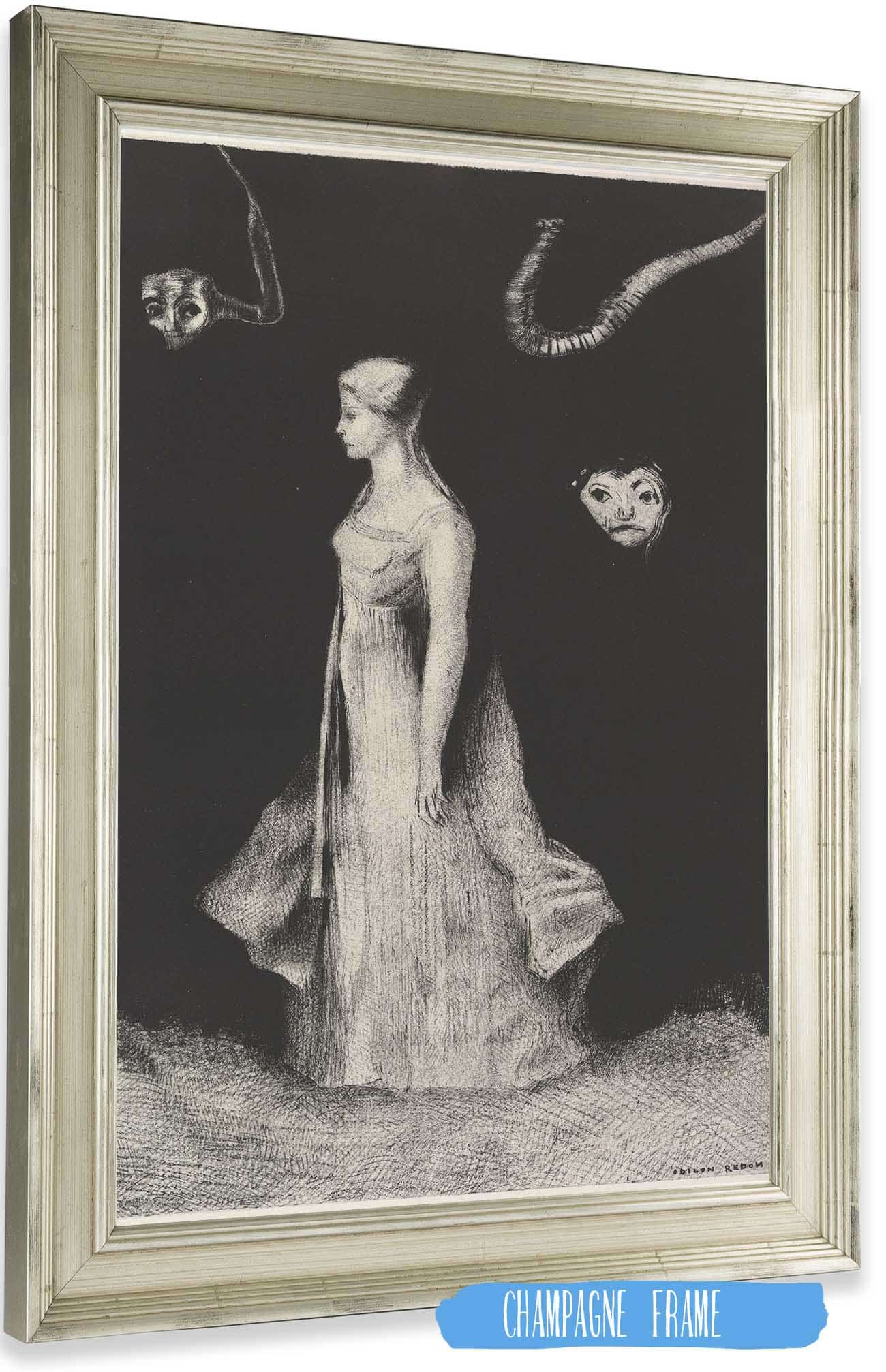 Haunting   by Odilon Redon Posters, Prints, & Visual Artwork