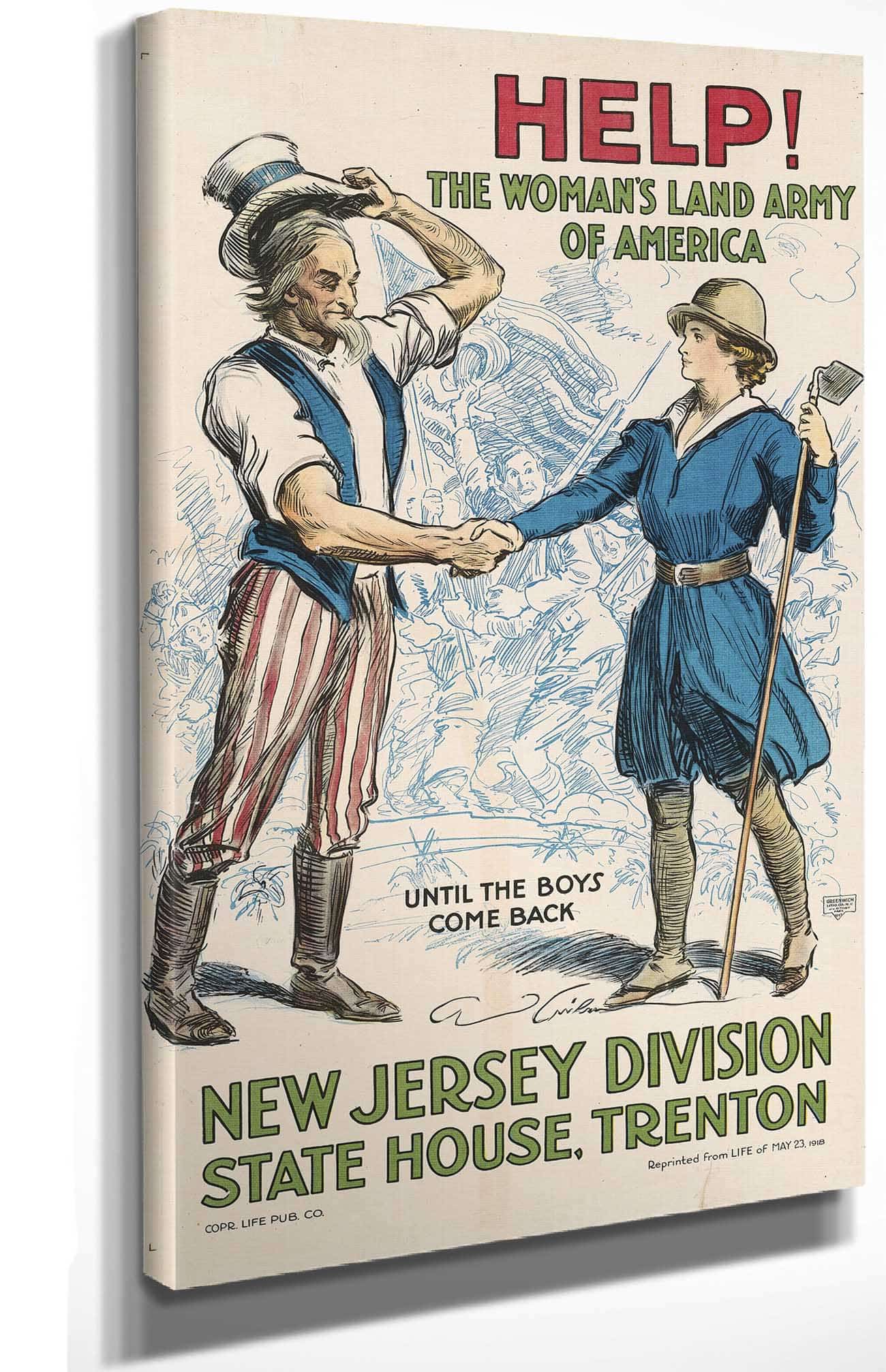 Help The Womans Land Army Of America by Charles Dana Gibson Posters, Prints, & Visual Artwork