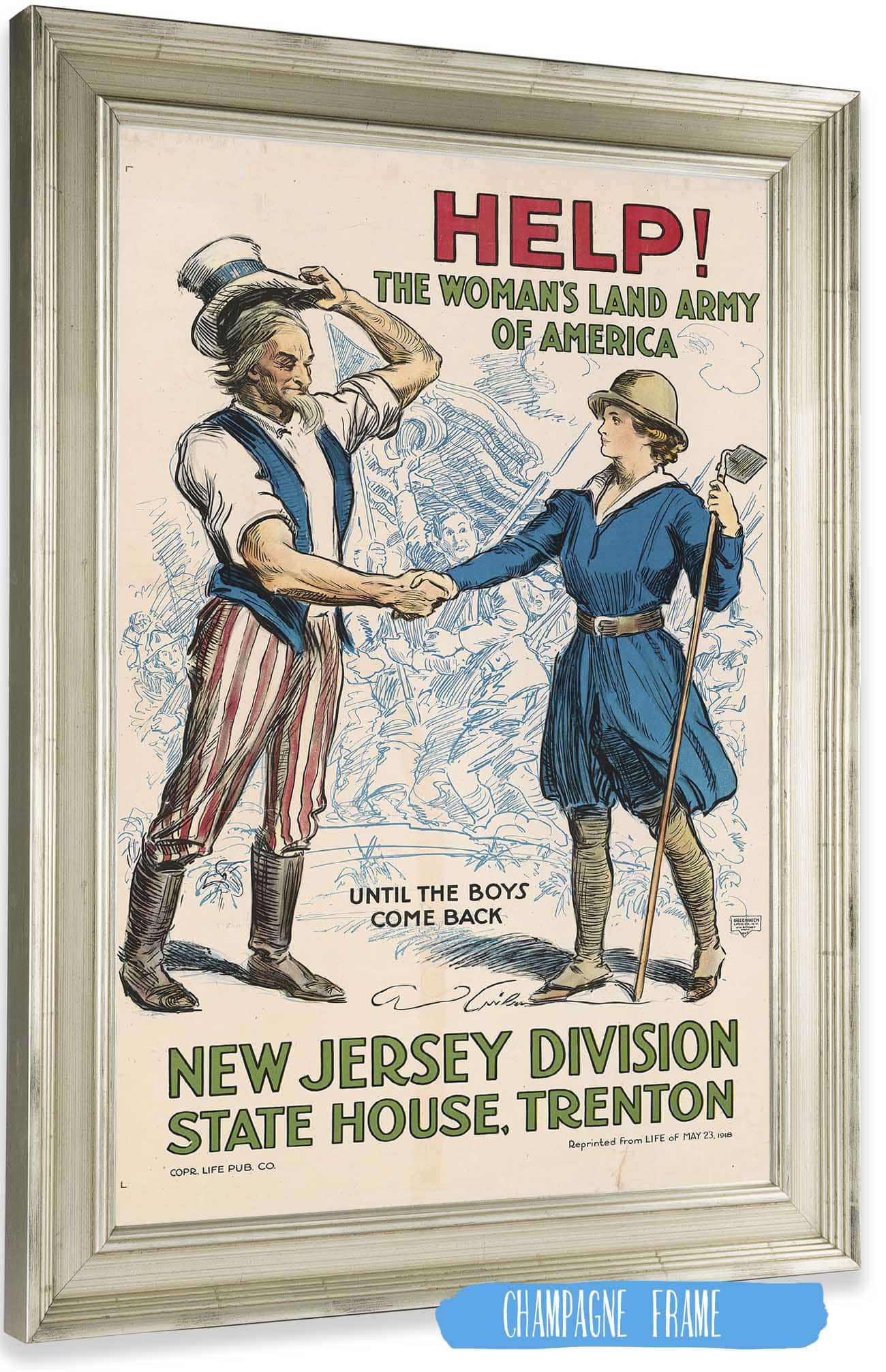 Help The Womans Land Army Of America by Charles Dana Gibson Posters, Prints, & Visual Artwork