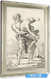 Hercules And Antaeus With A Ledge Below Late Th Century by Giovanni Domenico Tiepolo Posters, Prints, & Visual Artwork