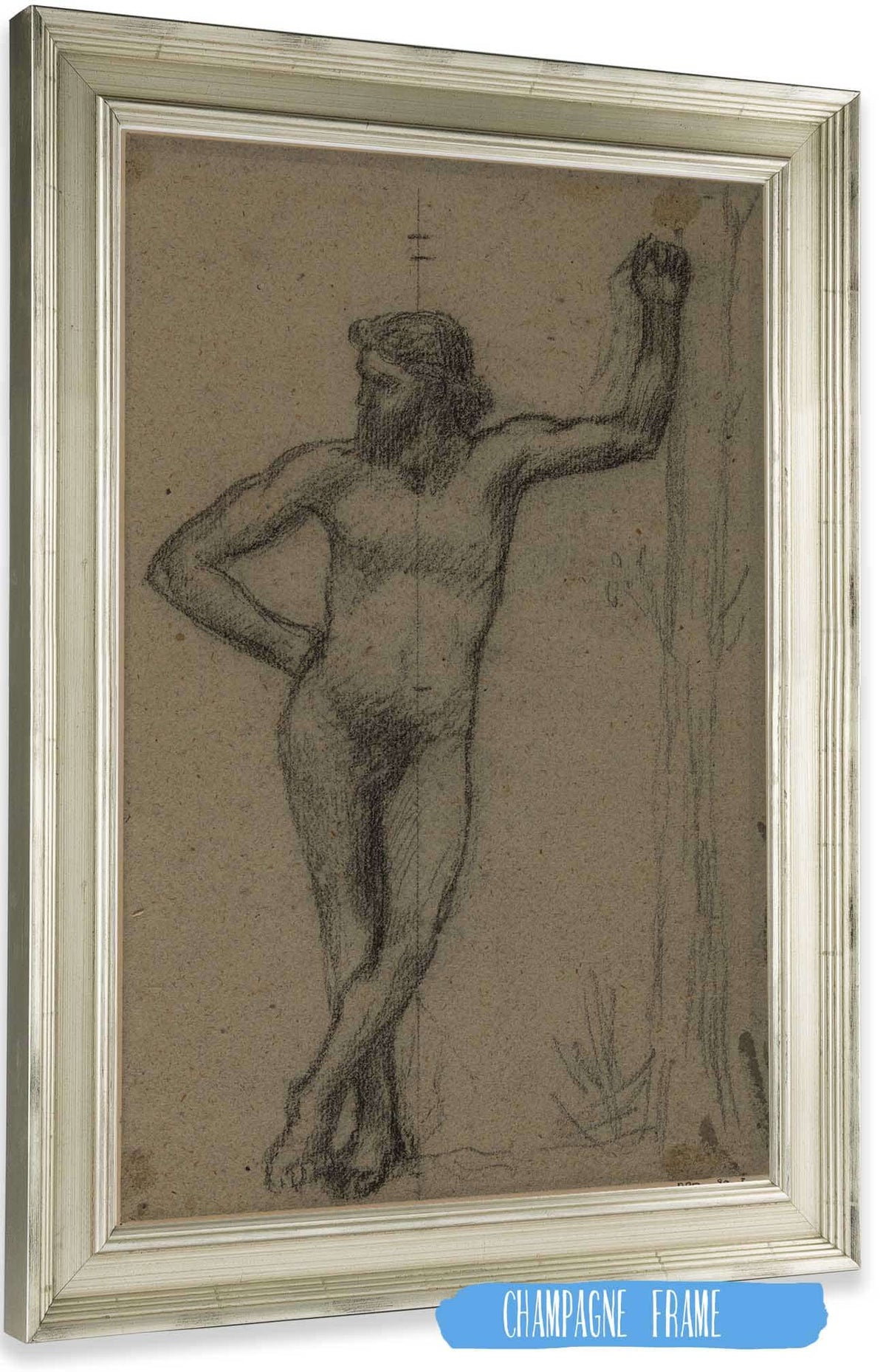 Homme Debout De Face Appuye A Un Arbre by Pierre Puvis De Chavannes Posters, Prints, & Visual Artwork
