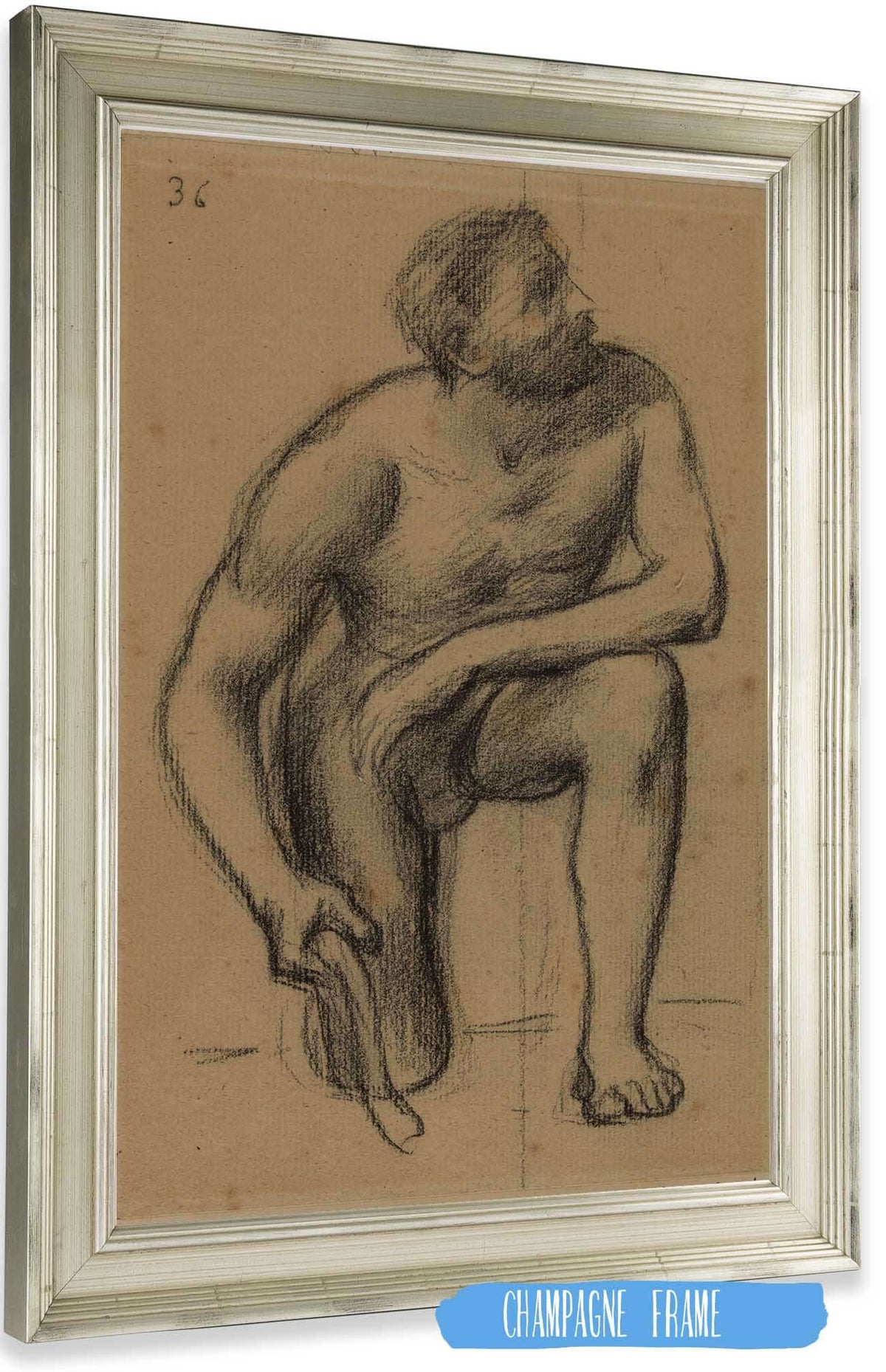 Homme Le Genou Droit A Terre by Pierre Puvis De Chavannes Posters, Prints, & Visual Artwork