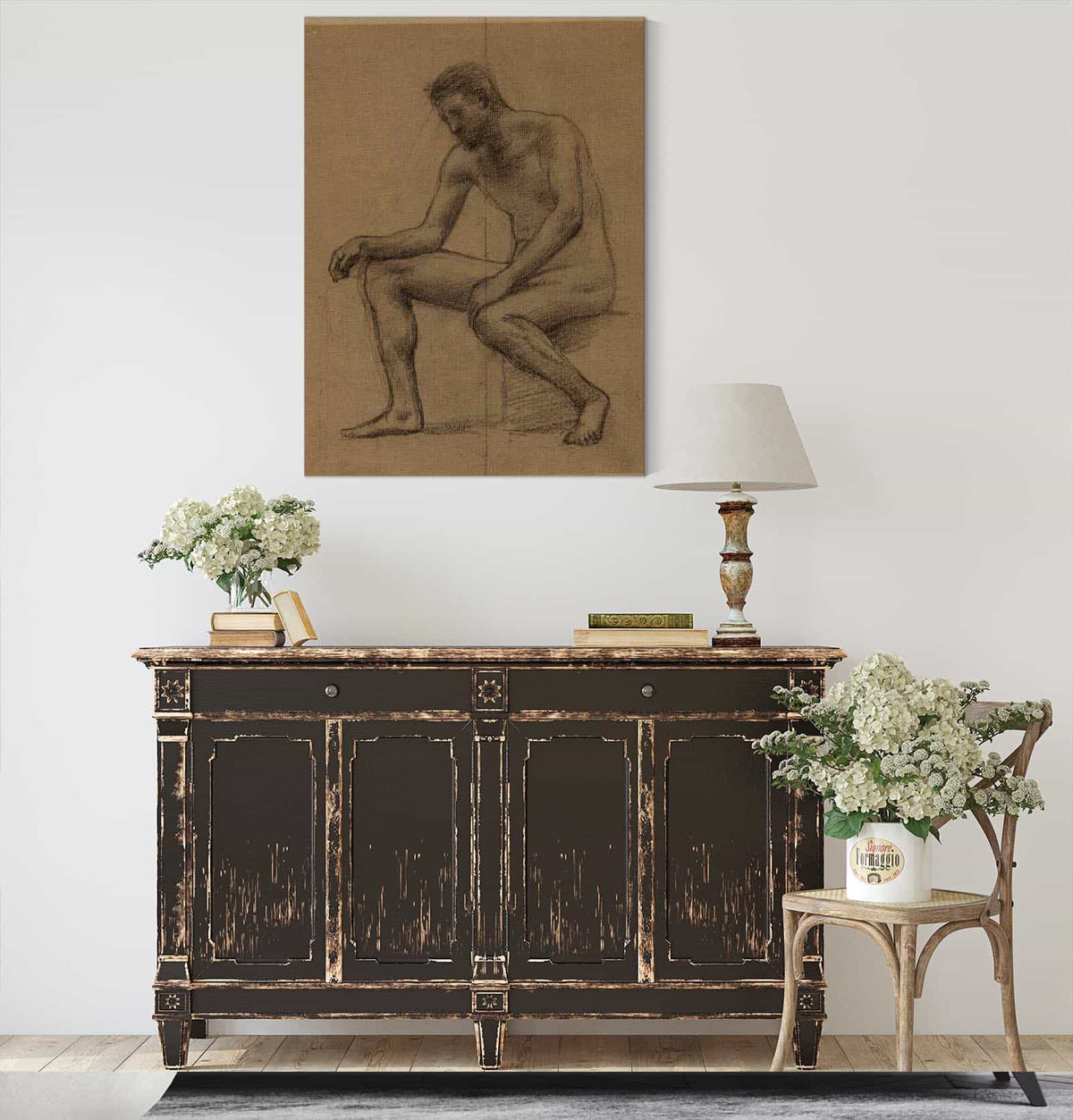 Homme Nu Assis by Pierre Puvis De Chavannes Posters, Prints, & Visual Artwork