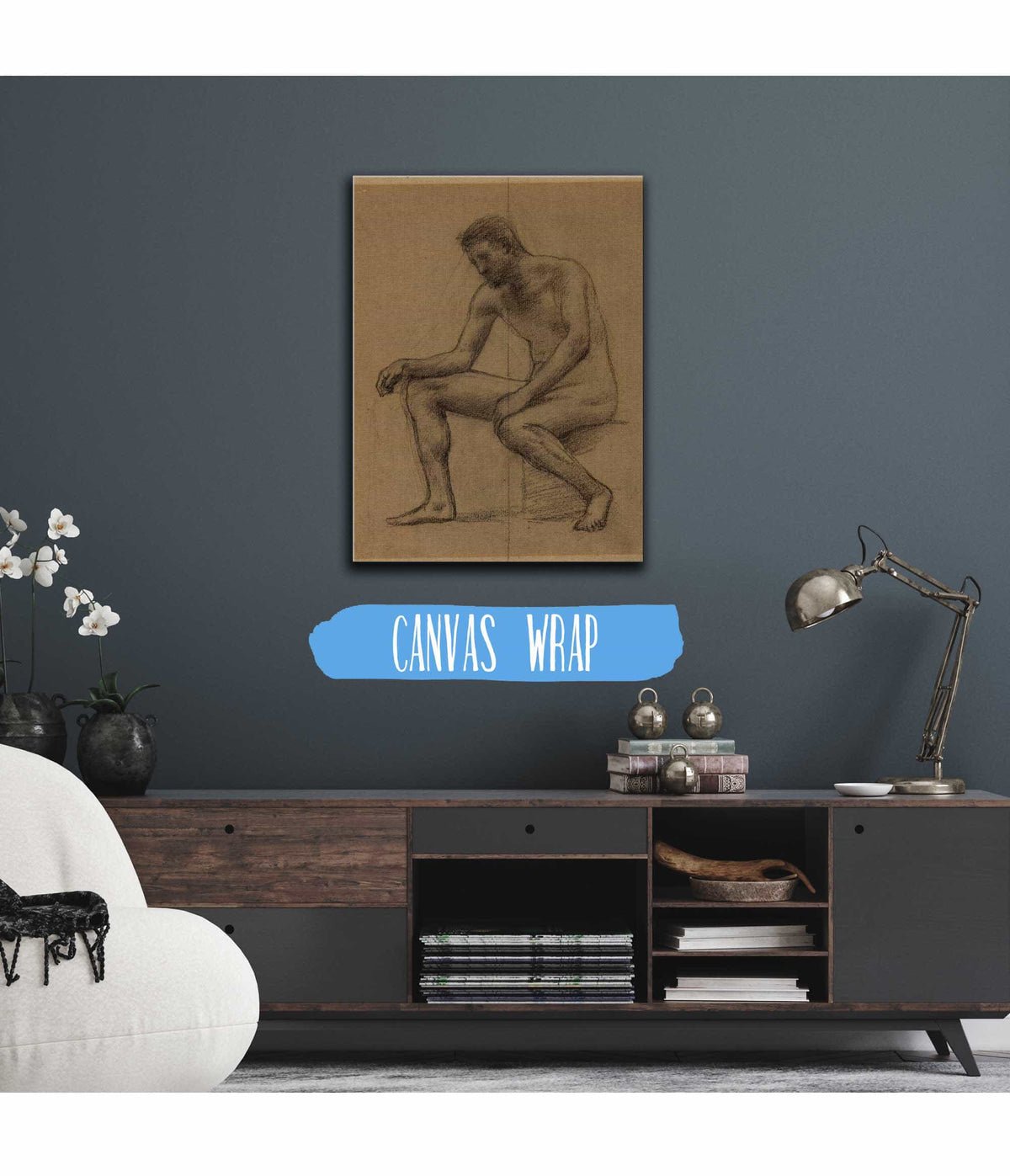 Homme Nu Assis by Pierre Puvis De Chavannes Posters, Prints, & Visual Artwork