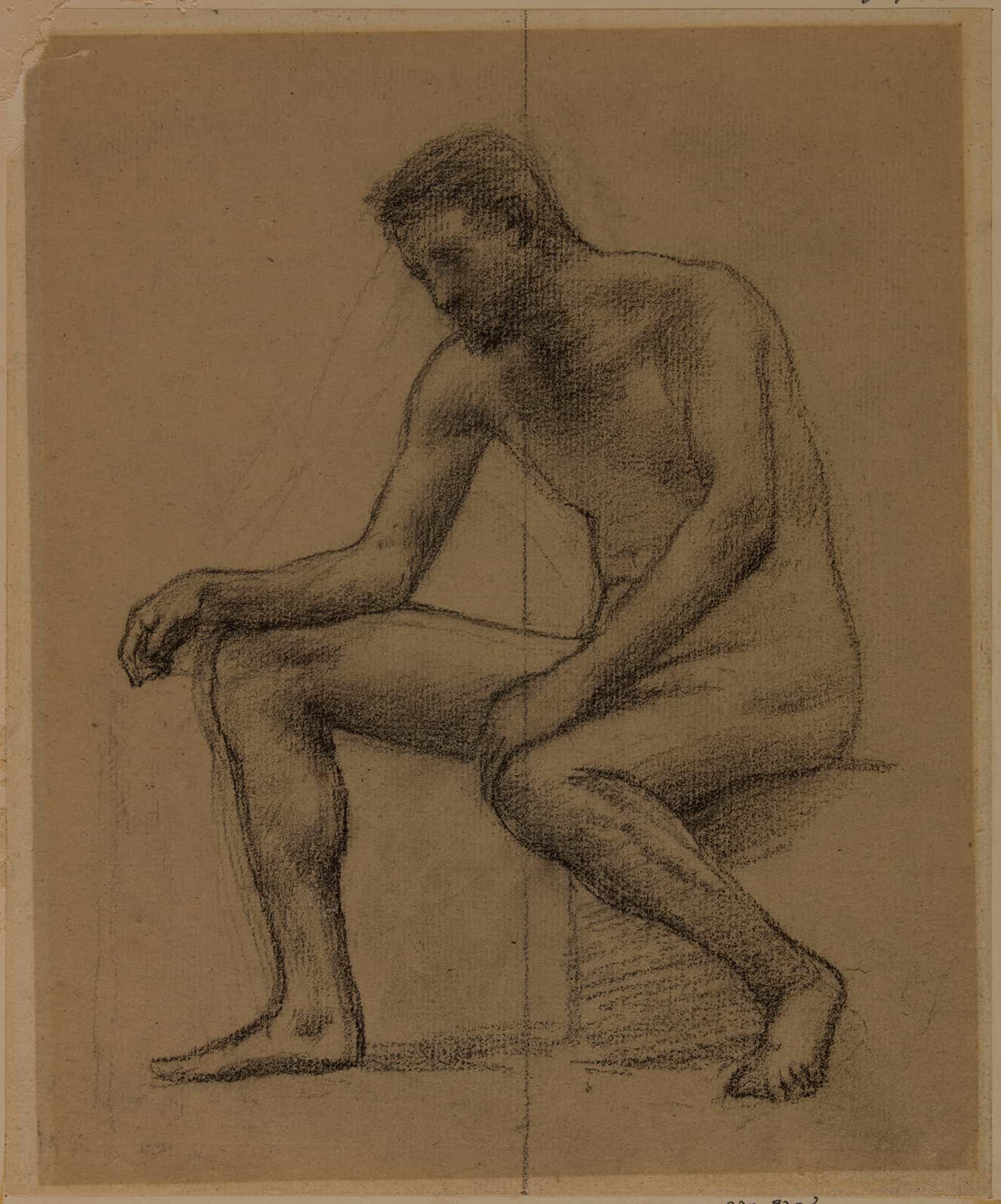 Homme Nu Assis by Pierre Puvis De Chavannes Posters, Prints, & Visual Artwork