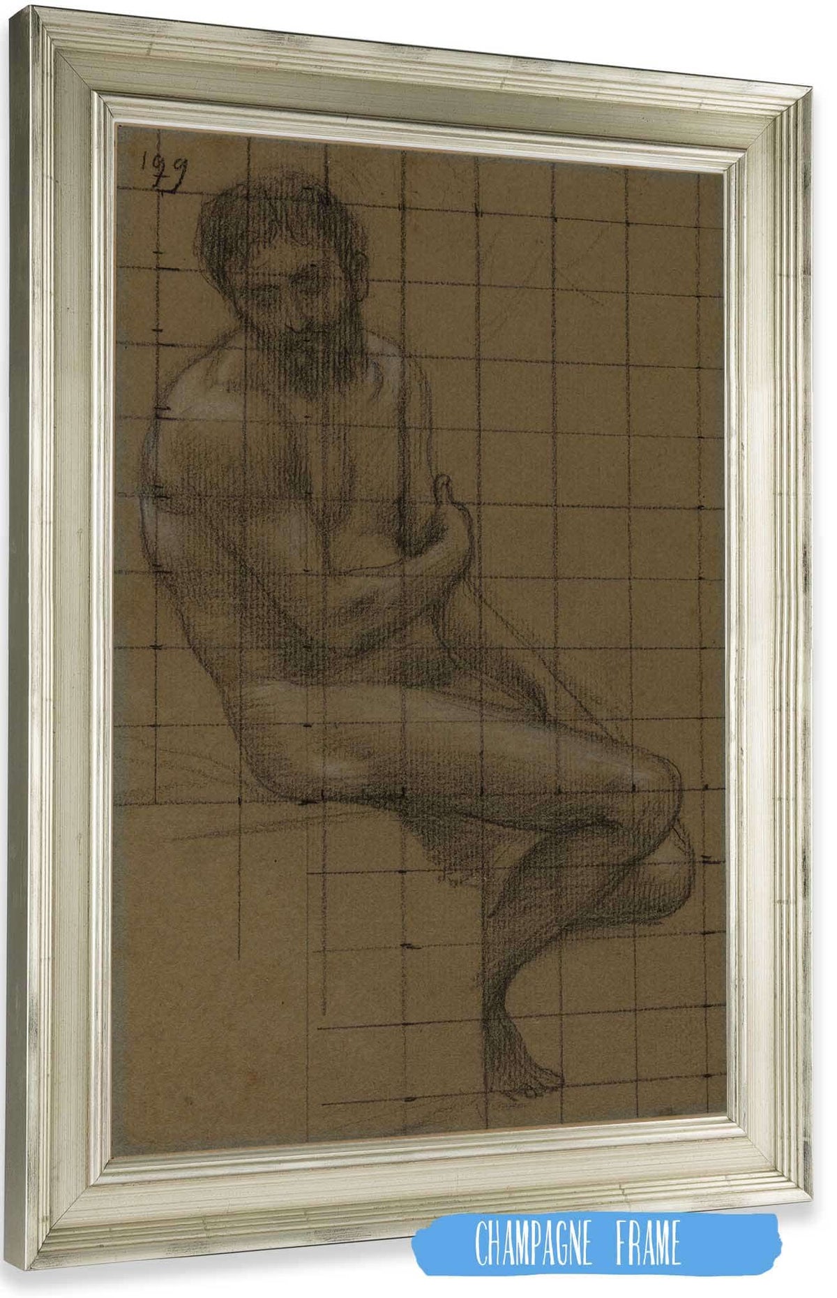 Homme Nu Assis by Pierre Puvis De Chavannes Posters, Prints, & Visual Artwork