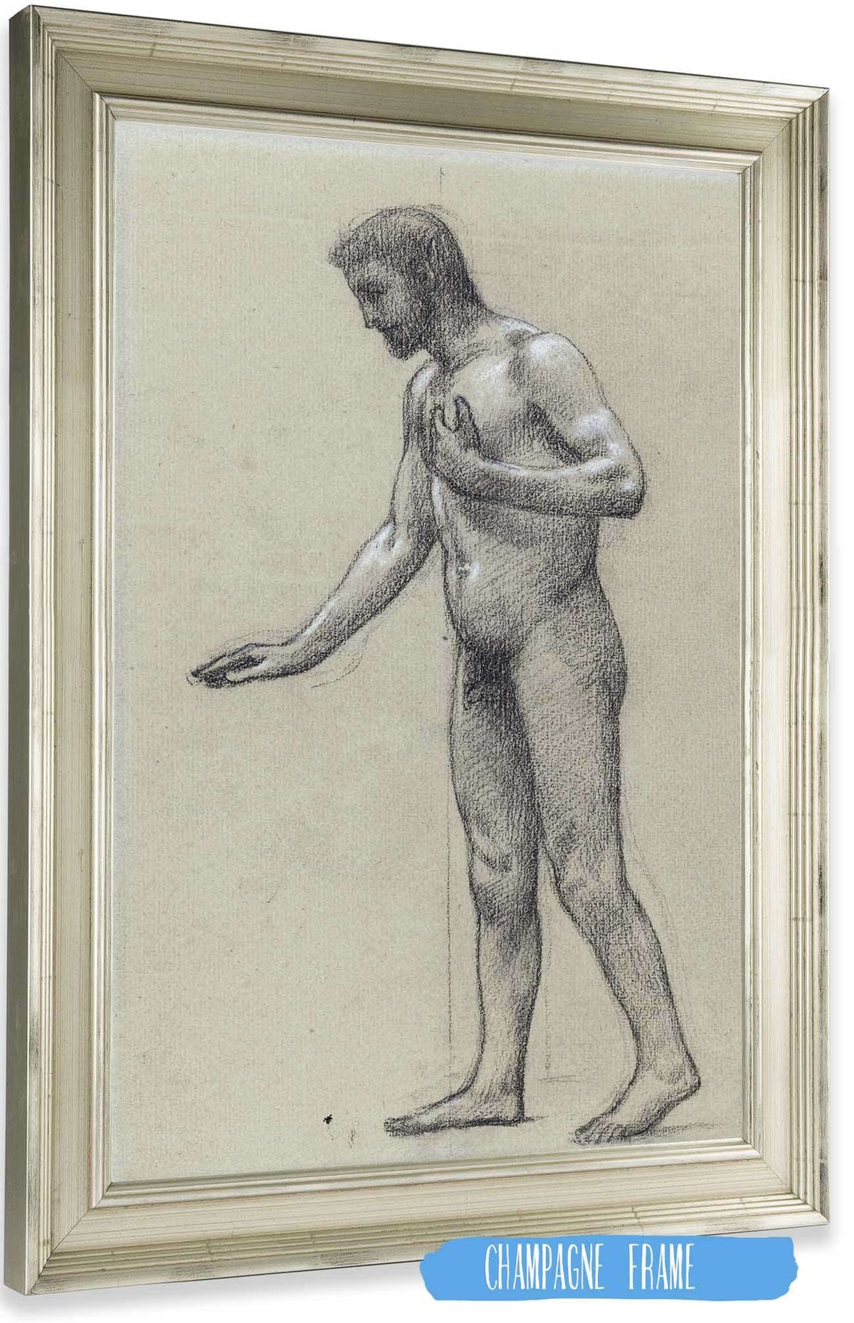 Homme Nu De Profil A Gauche Debout by Pierre Puvis De Chavannes Posters, Prints, & Visual Artwork