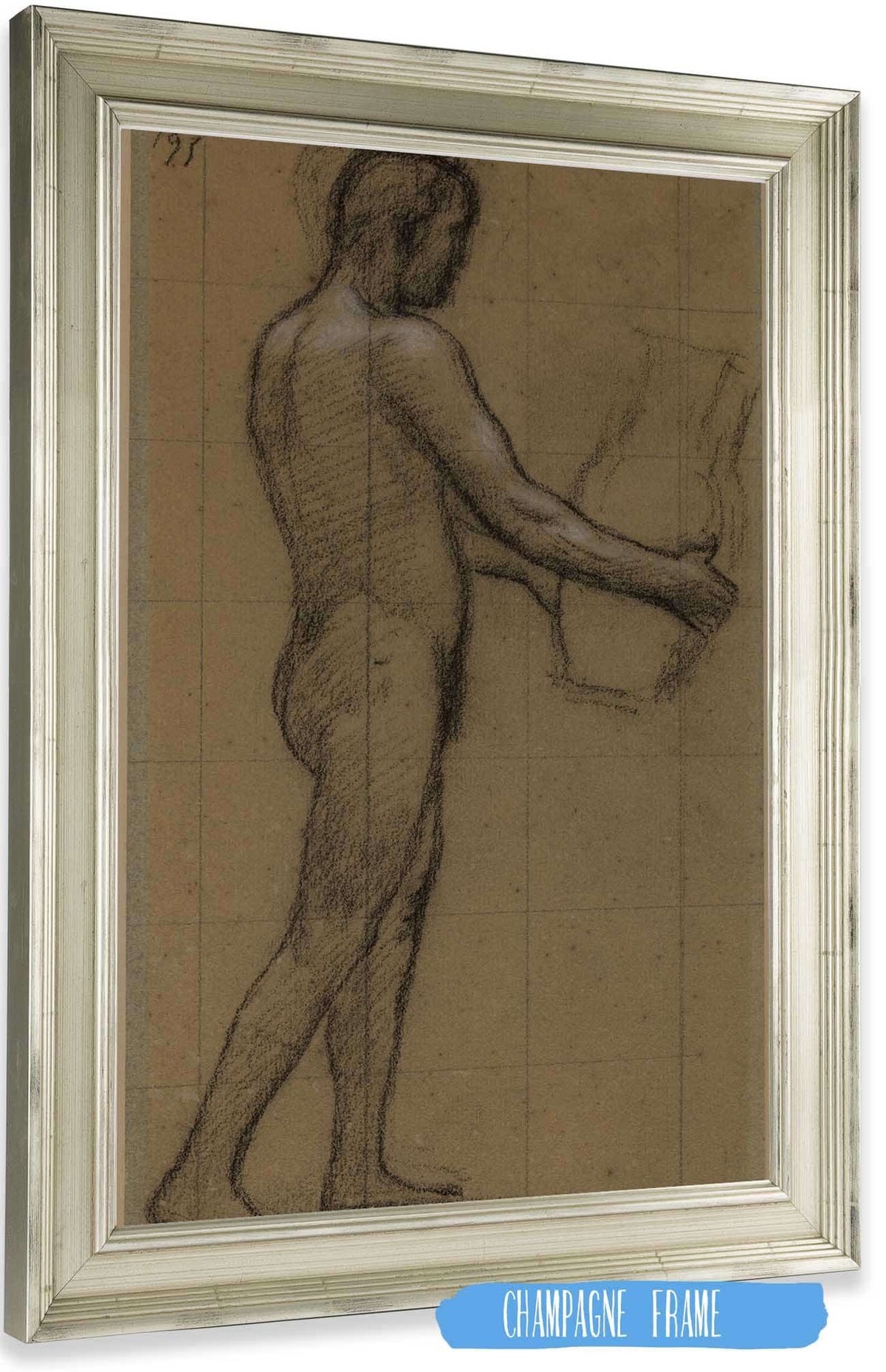 Homme Nu De Profil Marchant Vers La Droite by Pierre Puvis De Chavannes Posters, Prints, & Visual Artwork