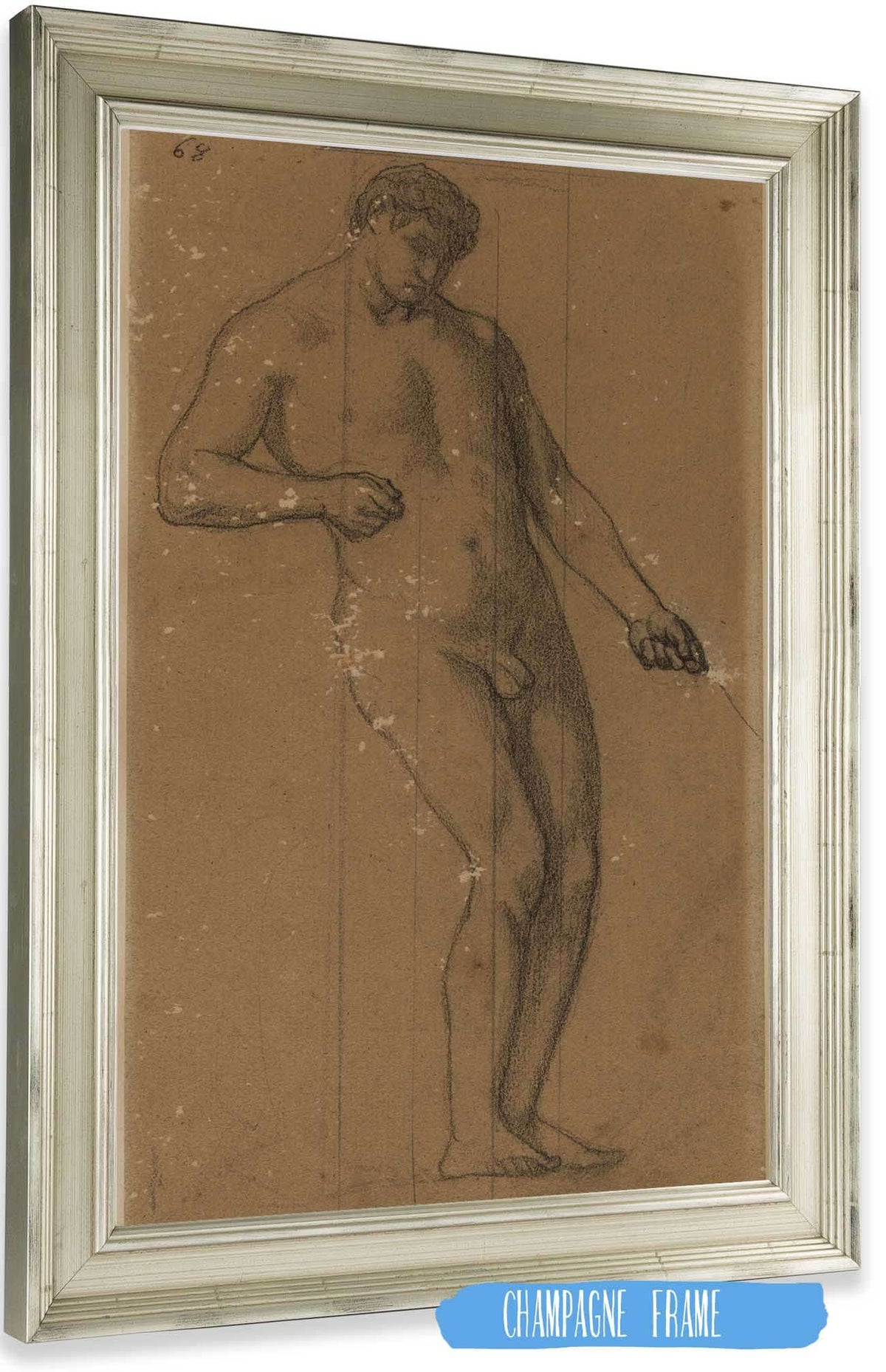 Homme Nu Debout De Trois Quarts A Droite by Pierre Puvis De Chavannes Posters, Prints, & Visual Artwork