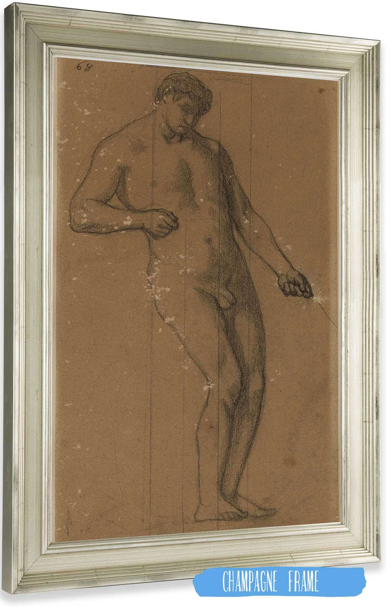 Homme Nu Debout De Trois Quarts A Droite by Pierre Puvis De Chavannes Posters, Prints, & Visual Artwork