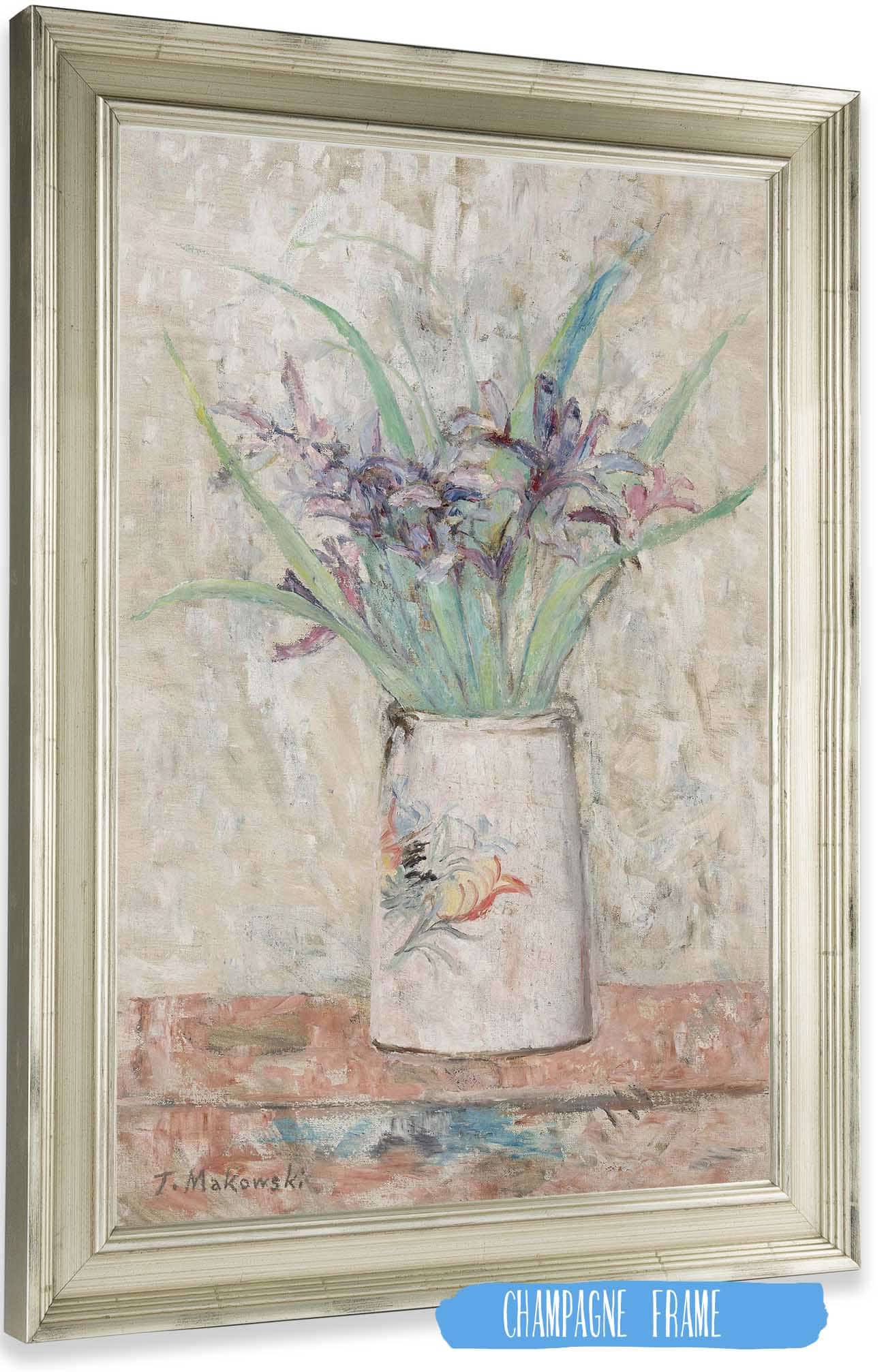 Irises In A White Flower Vase by Tadeusz Makowski Posters, Prints, & Visual Artwork