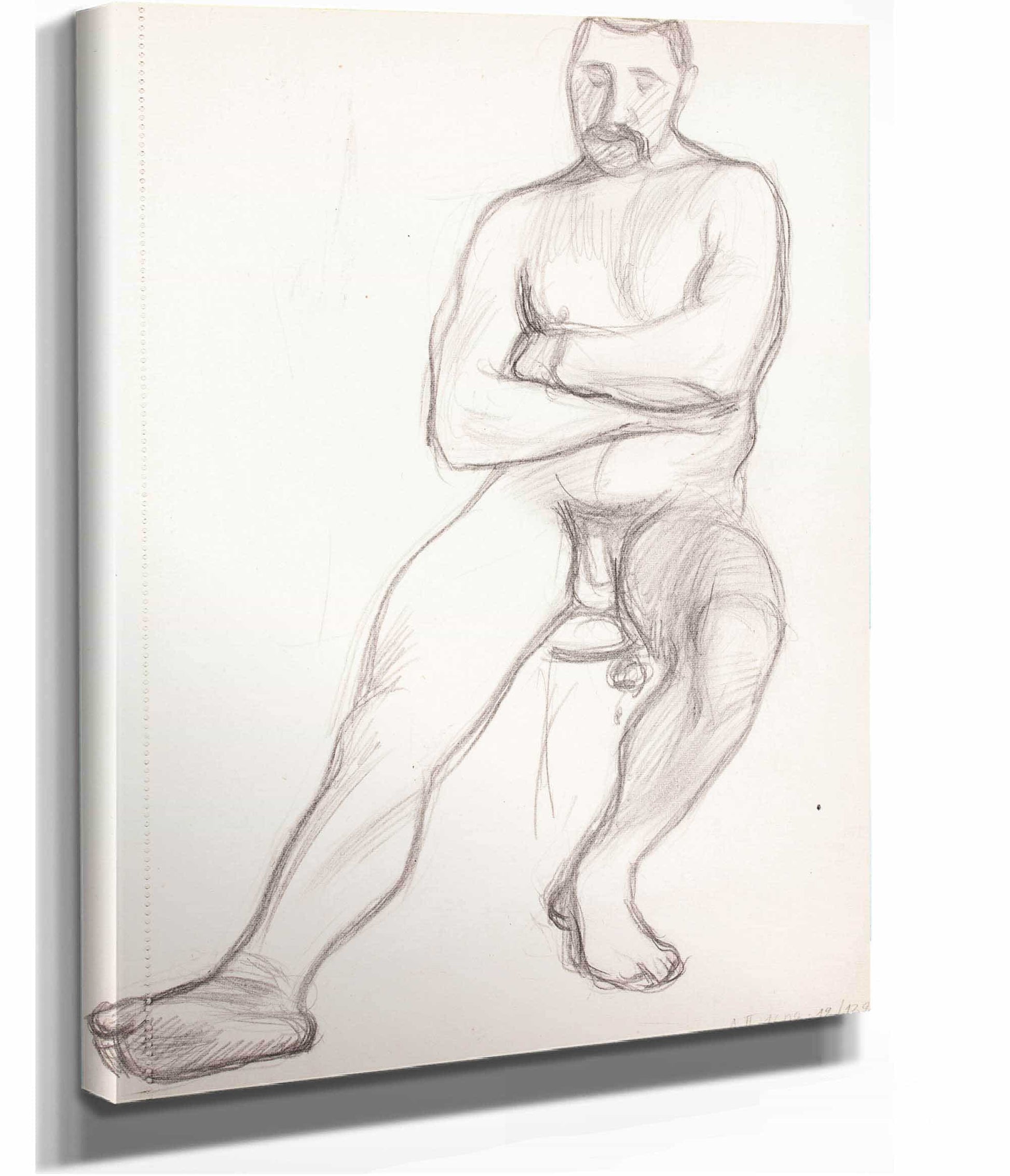 Istuva Alaston Mies Luonnos by Magnus Enckell Posters, Prints, & Visual Artwork
