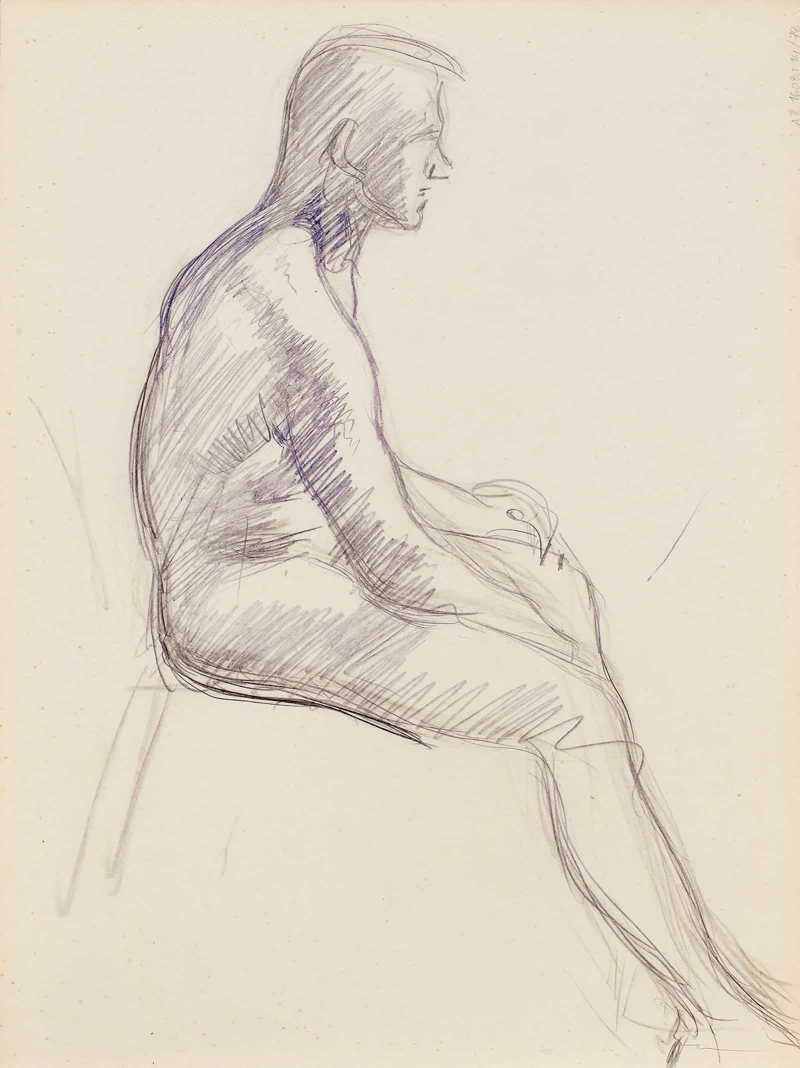 Istuva Alaston Mies Luonnos by Magnus Enckell Posters, Prints, & Visual Artwork
