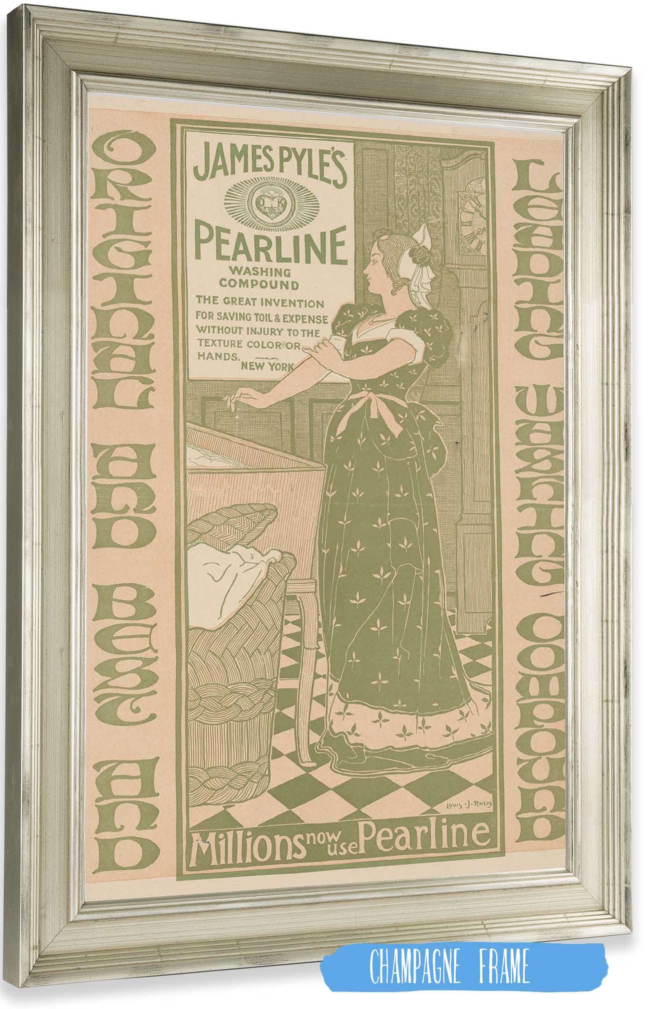 James Pyles Pearline Washing Compund by Louis Rhead Posters, Prints, & Visual Artwork