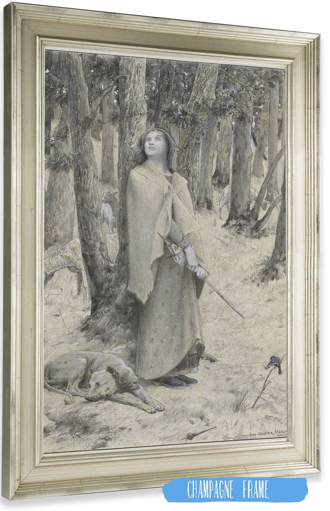 Joan Of Arc Hearing The Voices by Luc Olivier Merson Posters, Prints, & Visual Artwork