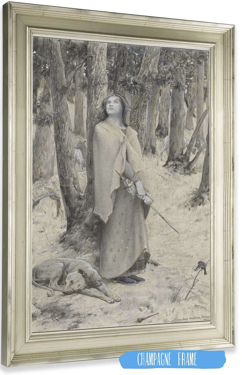 Joan Of Arc Hearing The Voices by Luc Olivier Merson Posters, Prints, & Visual Artwork