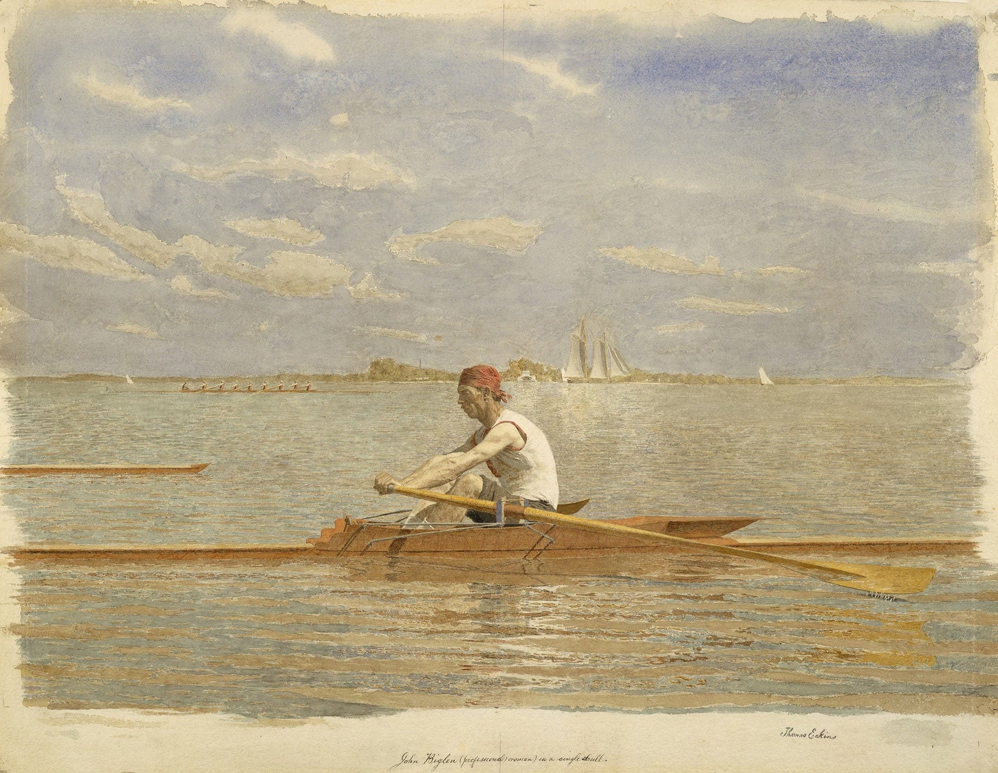 John Biglin In A Single Scull by Thomas Eakins Posters, Prints, & Visual Artwork
