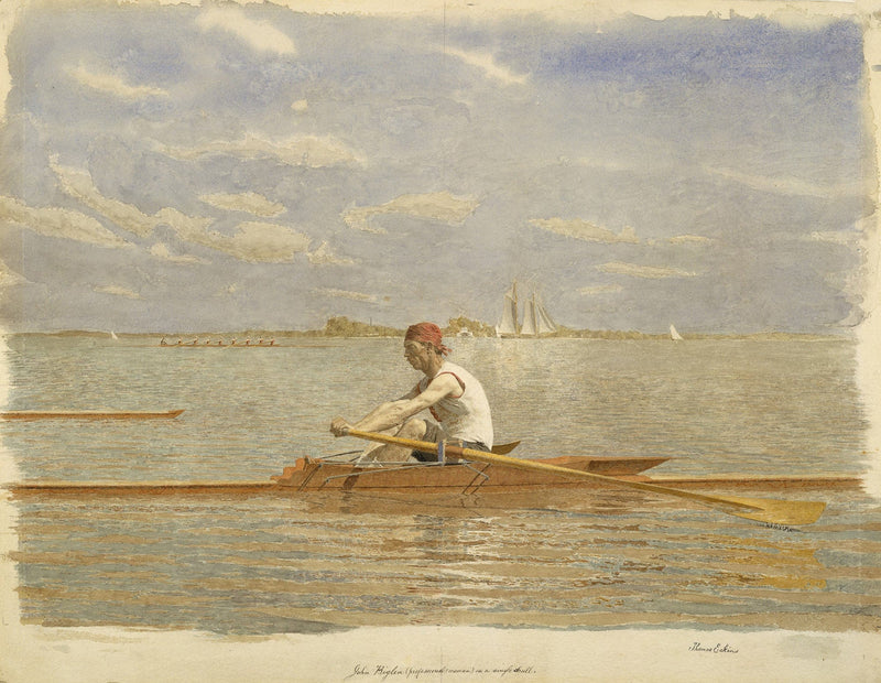 John Biglin In A Single Scull by Thomas Eakins Posters, Prints, & Visual Artwork