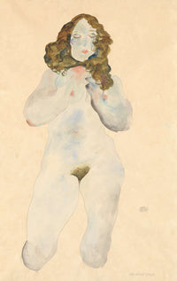 Kniender Weiblicher Akt by Egon Schiele Posters, Prints, & Visual Artwork