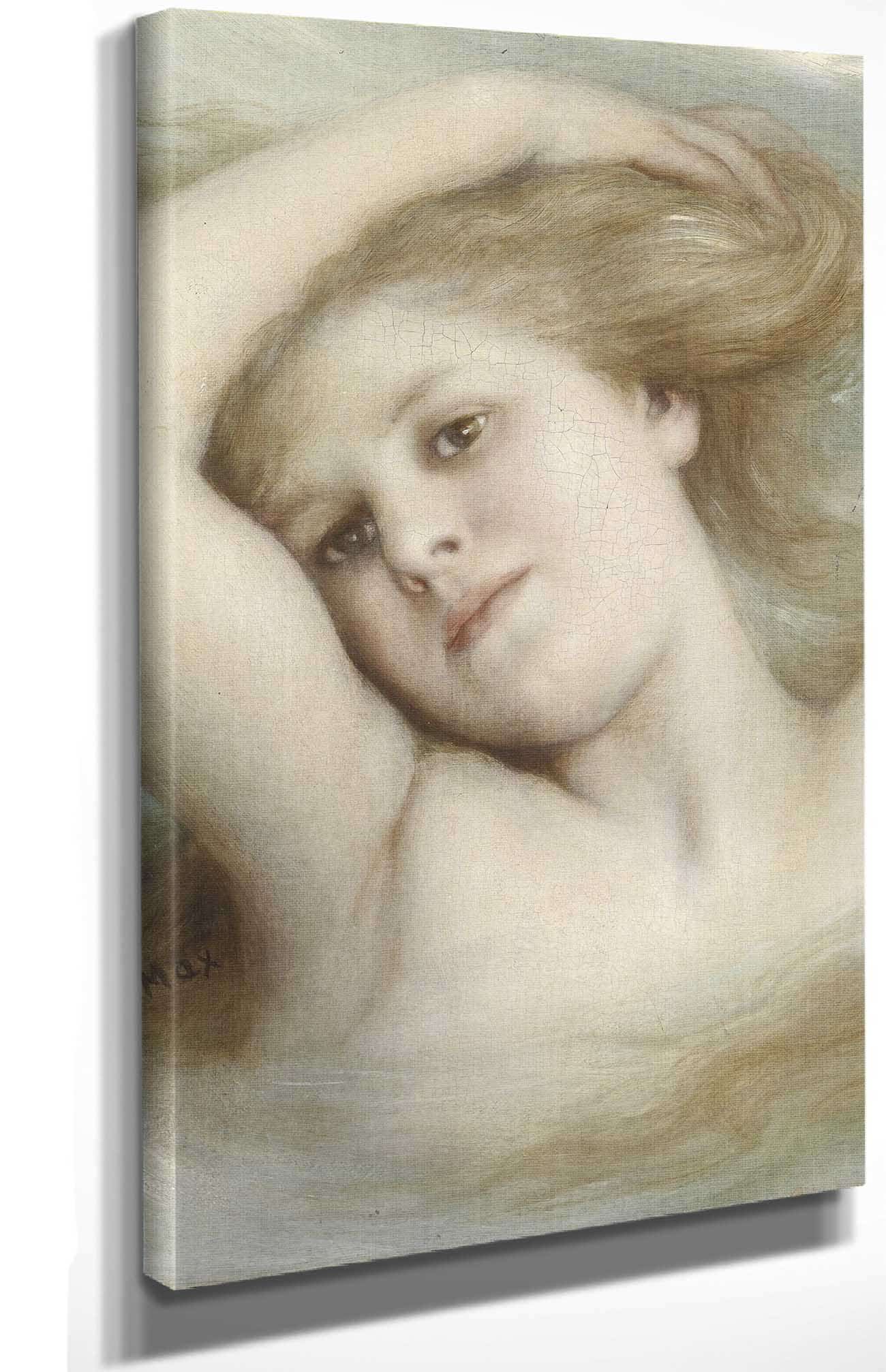 Kopf Eines Traumenden Madchens by Gabriel Von Max Posters, Prints, & Visual Artwork
