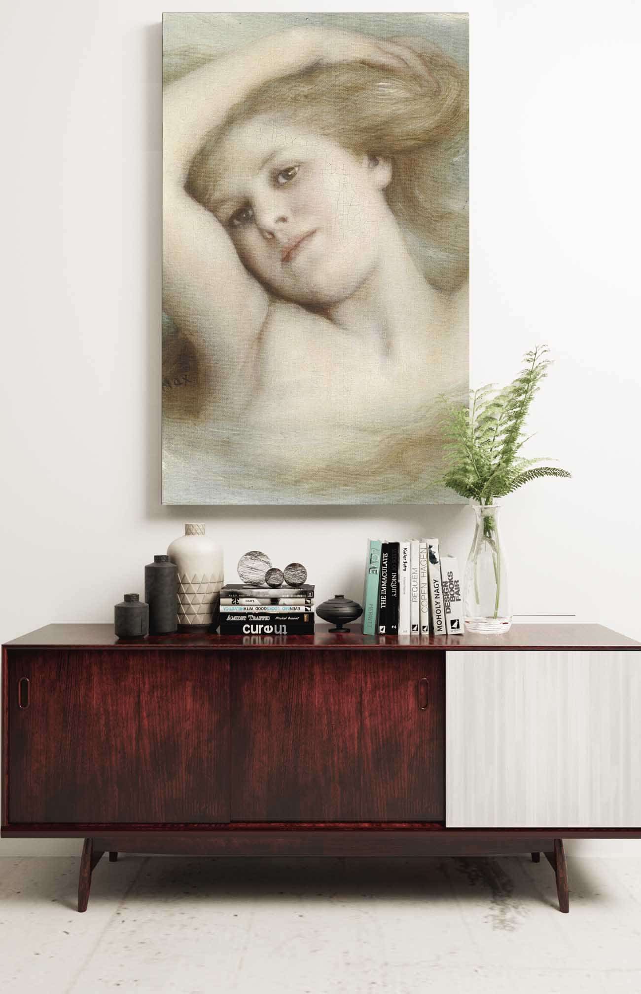 Kopf Eines Traumenden Madchens by Gabriel Von Max Posters, Prints, & Visual Artwork