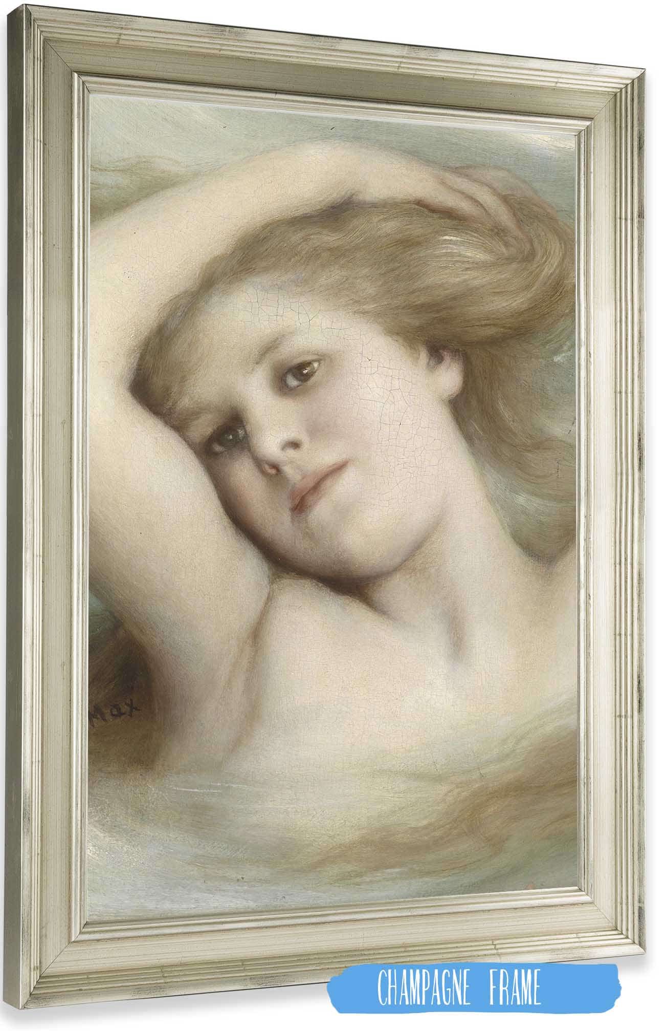 Kopf Eines Traumenden Madchens by Gabriel Von Max Posters, Prints, & Visual Artwork