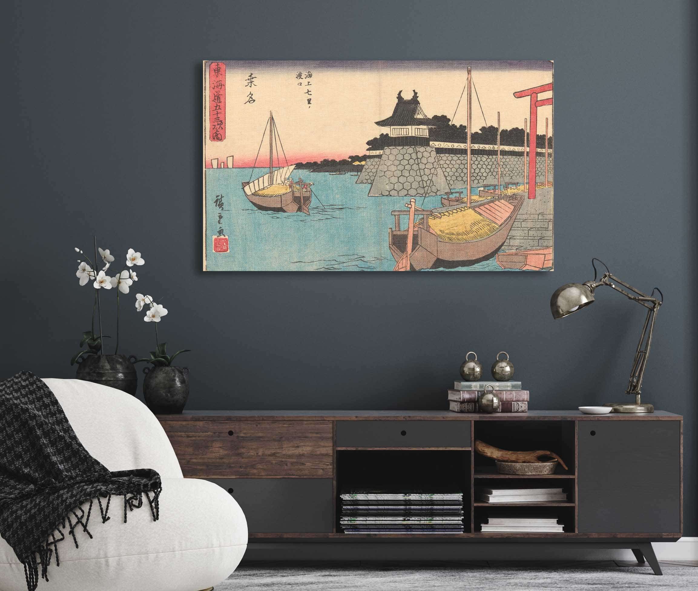 Kuwana   by Ando Hiroshige Posters, Prints, & Visual Artwork